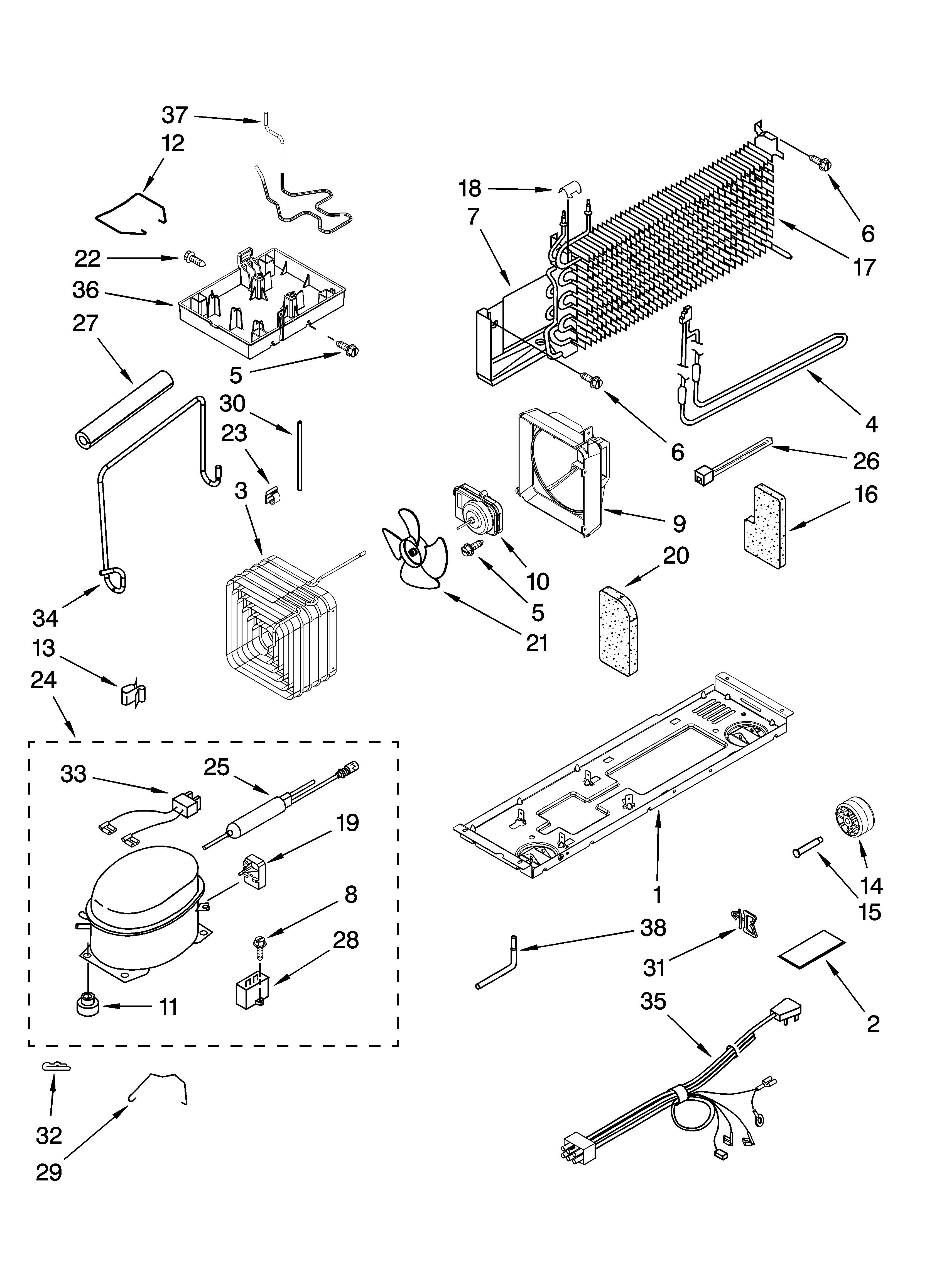 Roper RT18SKXRD02 unit parts diagram