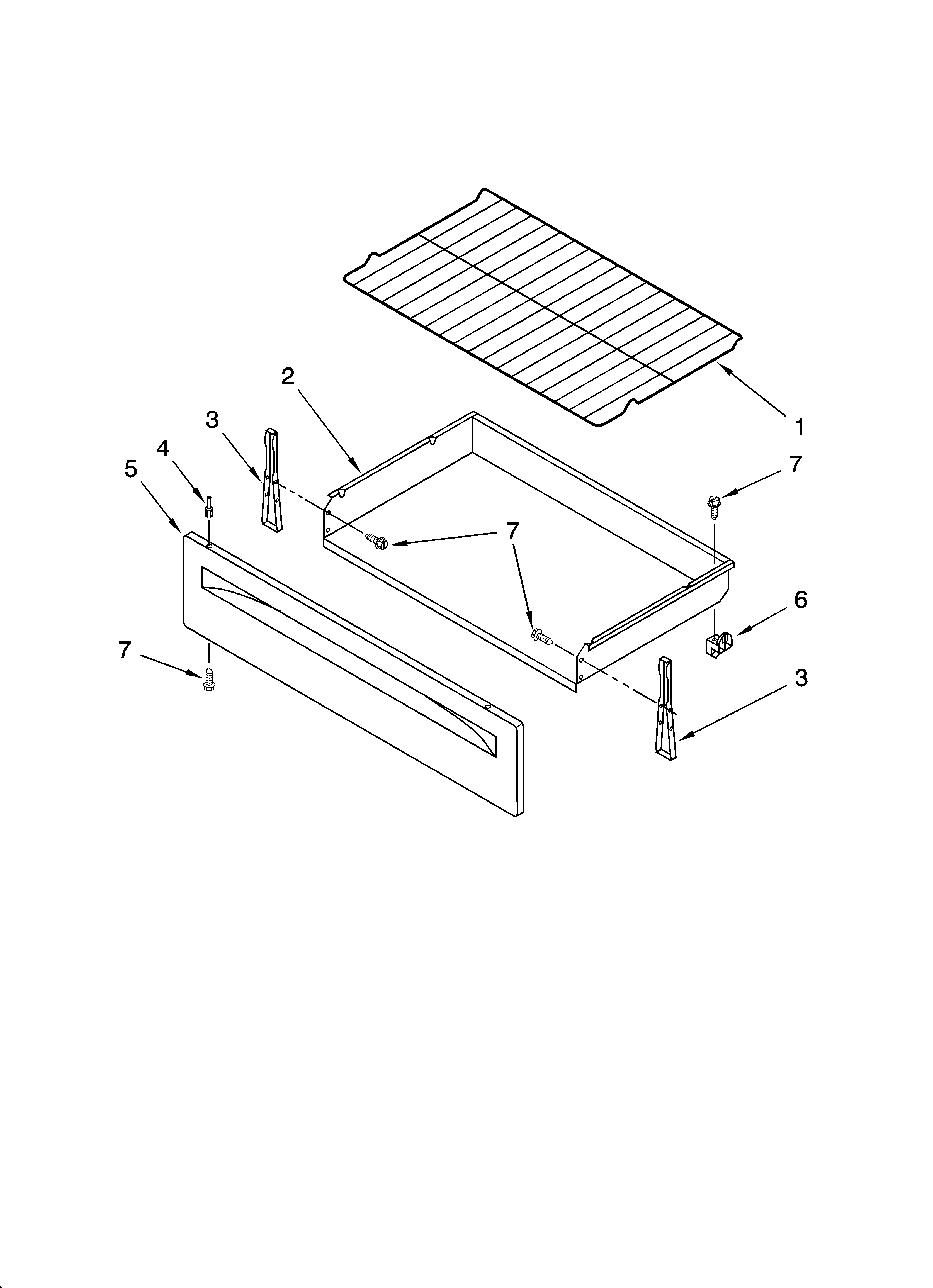 Estate TES325MT4 drawer & broiler parts diagram