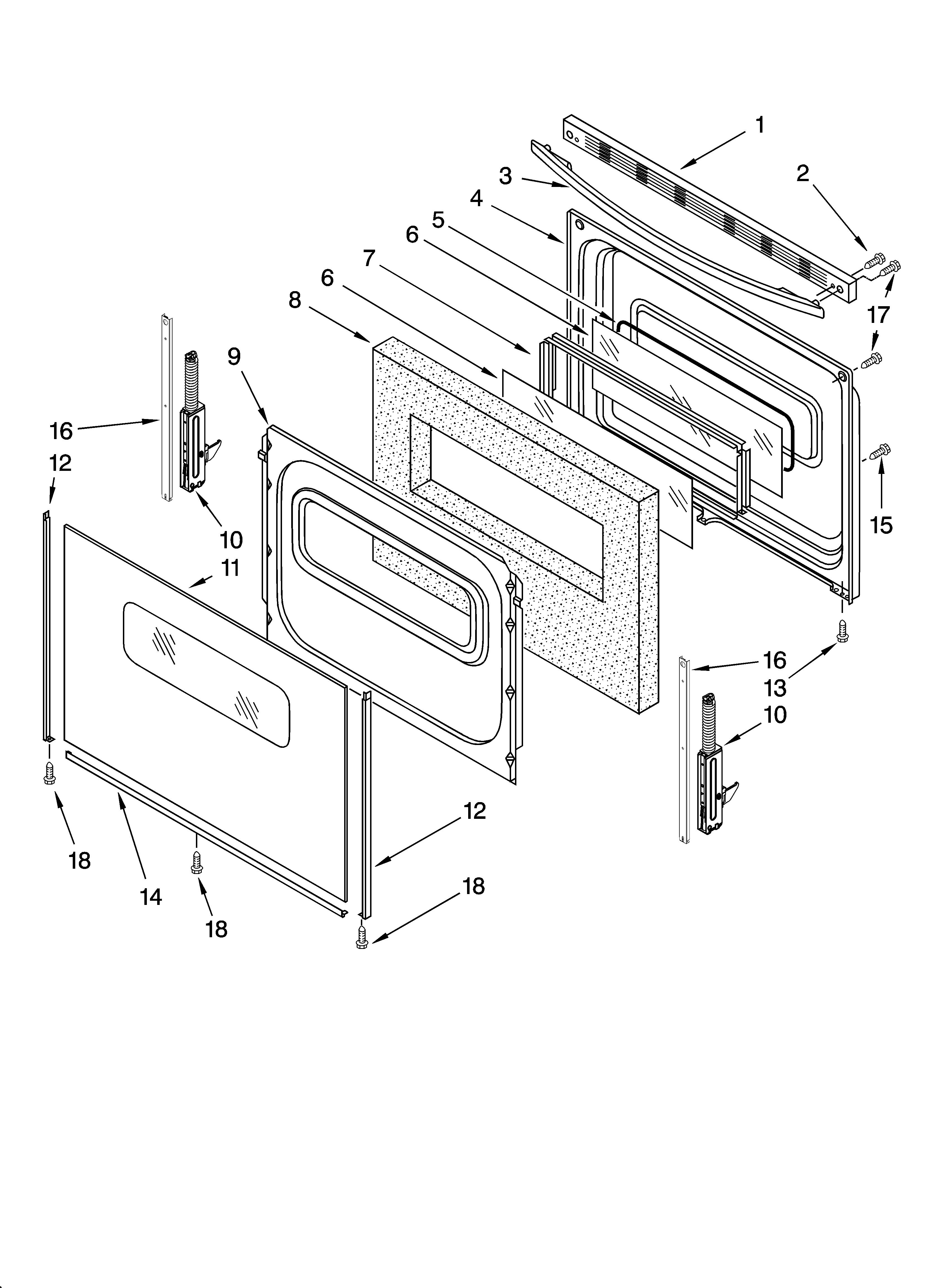 Estate TES325MT4 door parts, optional parts diagram