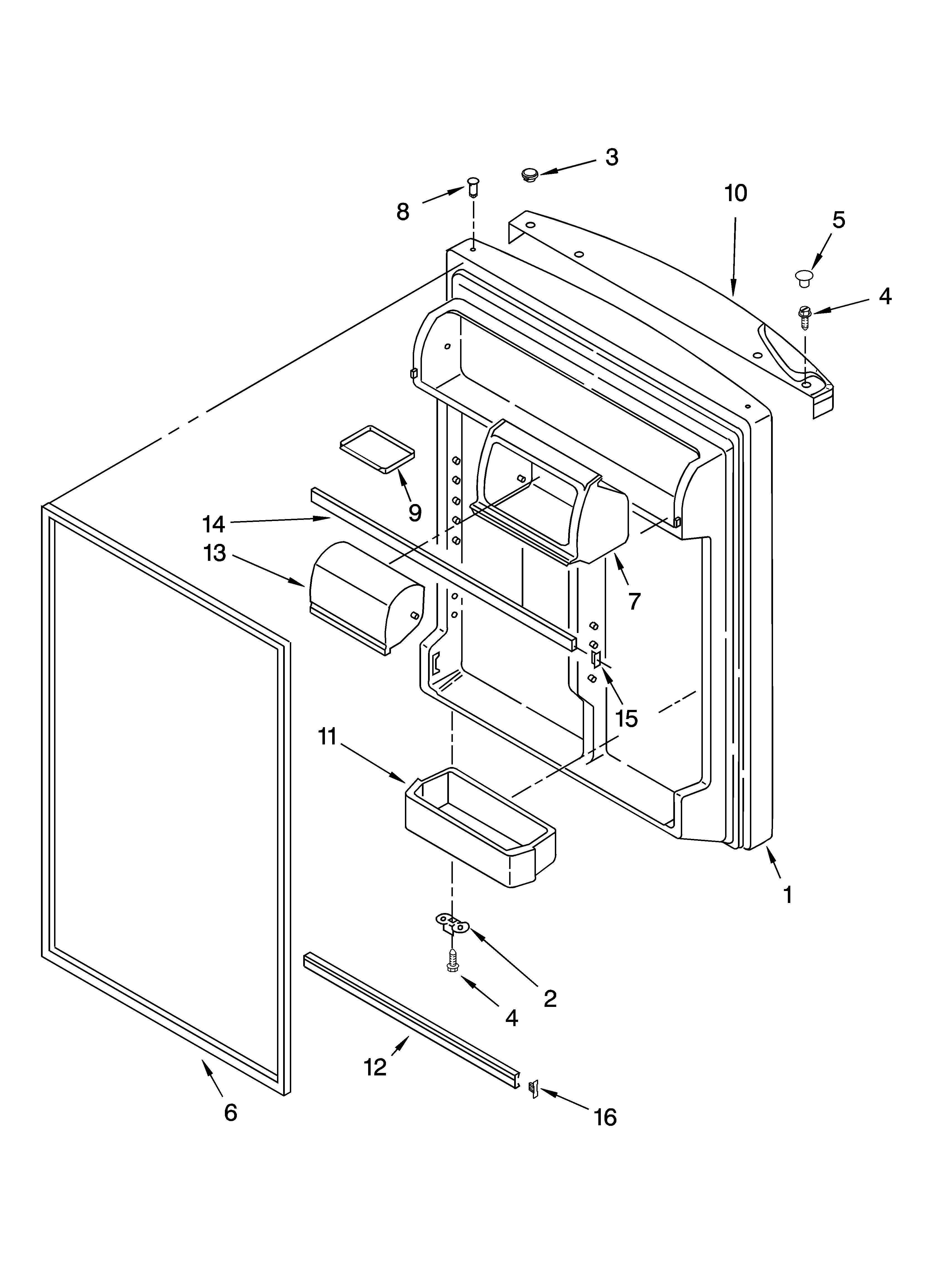 Whirlpool 5GR2SHKXLQ04 refrigerator door parts diagram