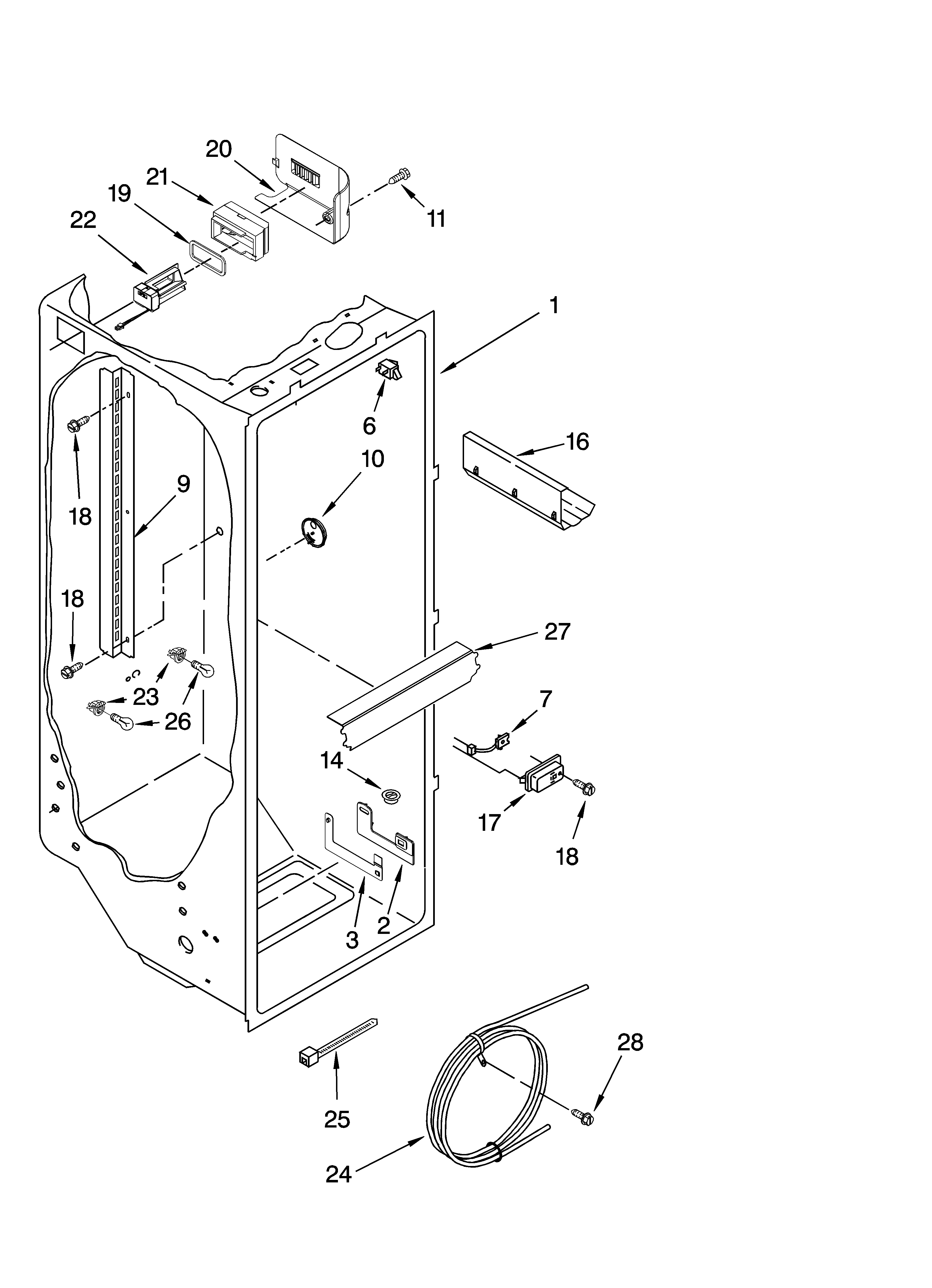 Whirlpool GC5THEXNT03 refrigerator liner parts diagram