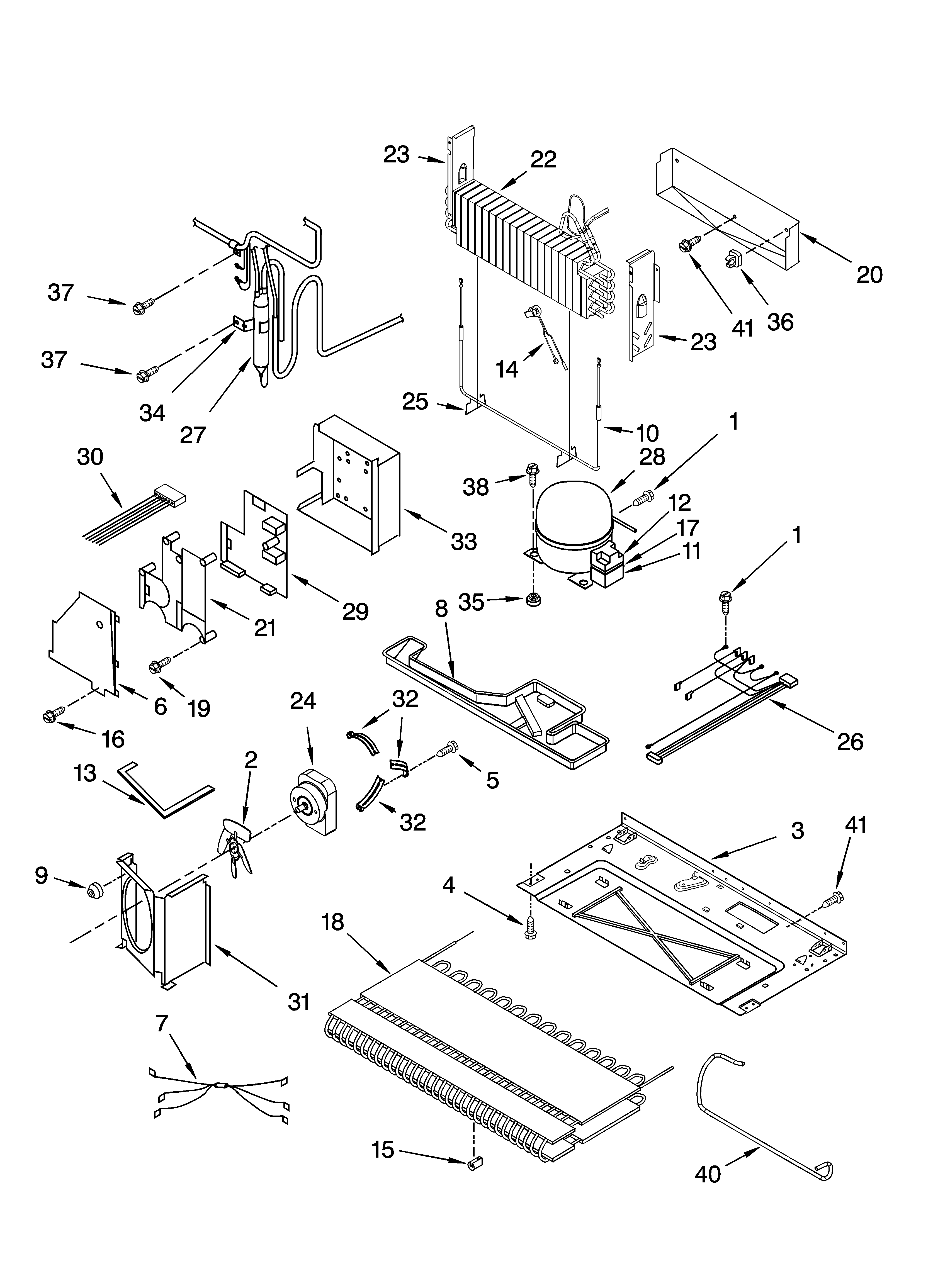 KitchenAid KBFL25ETBL00 unit parts diagram