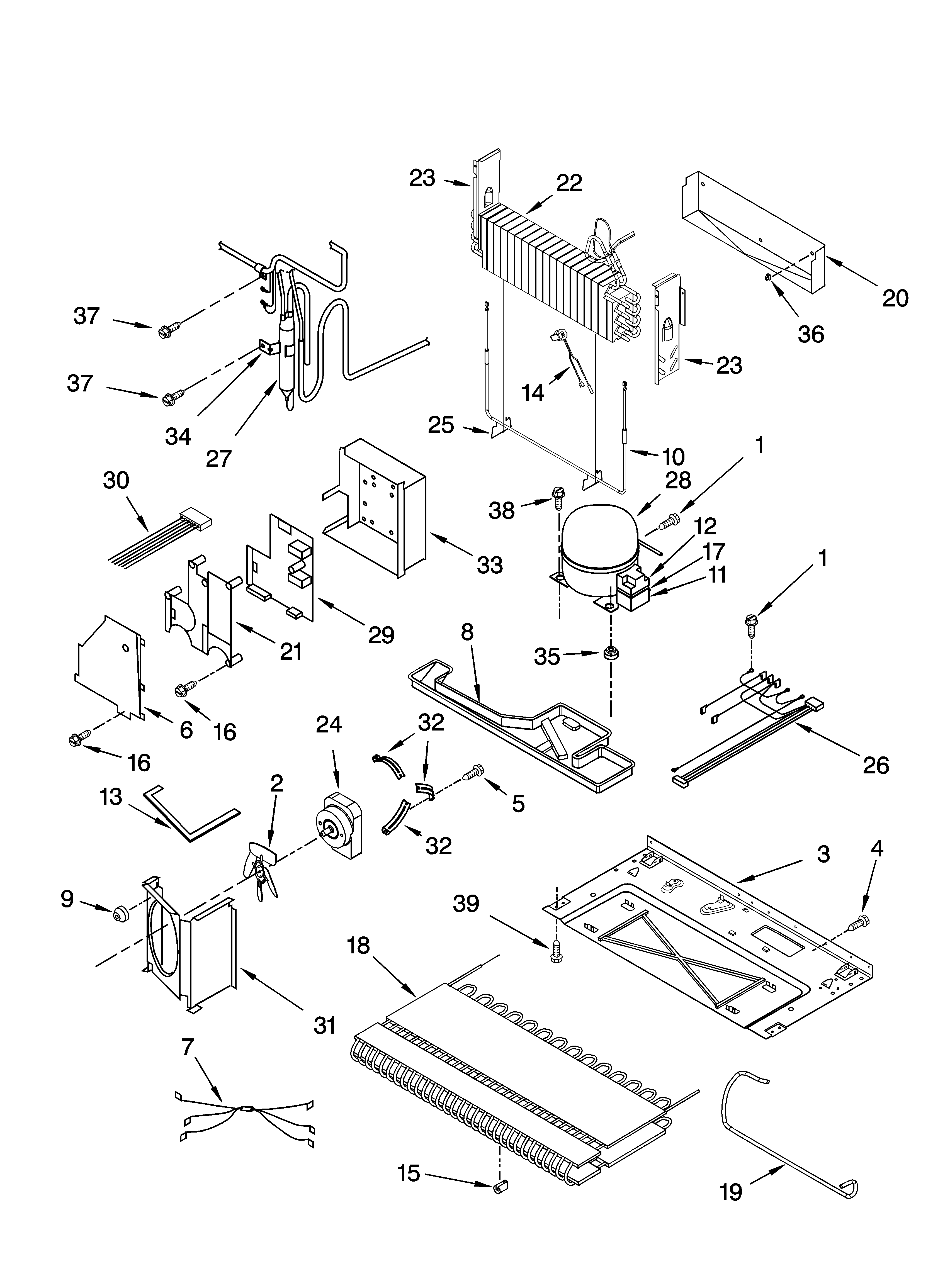 KitchenAid KBRS22ETBL00 unit parts diagram