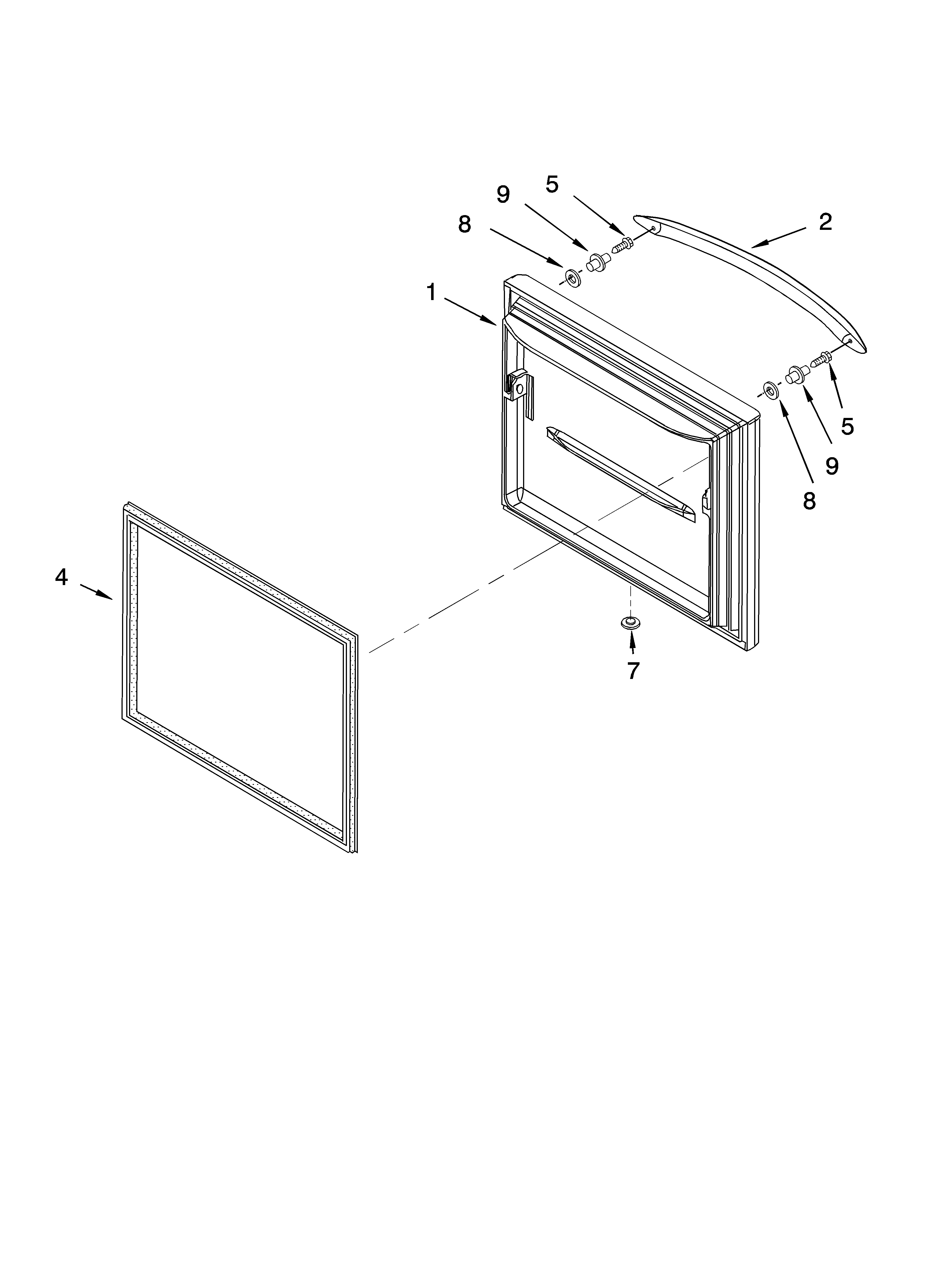 KitchenAid KBRS22ETBL00 freezer door parts diagram