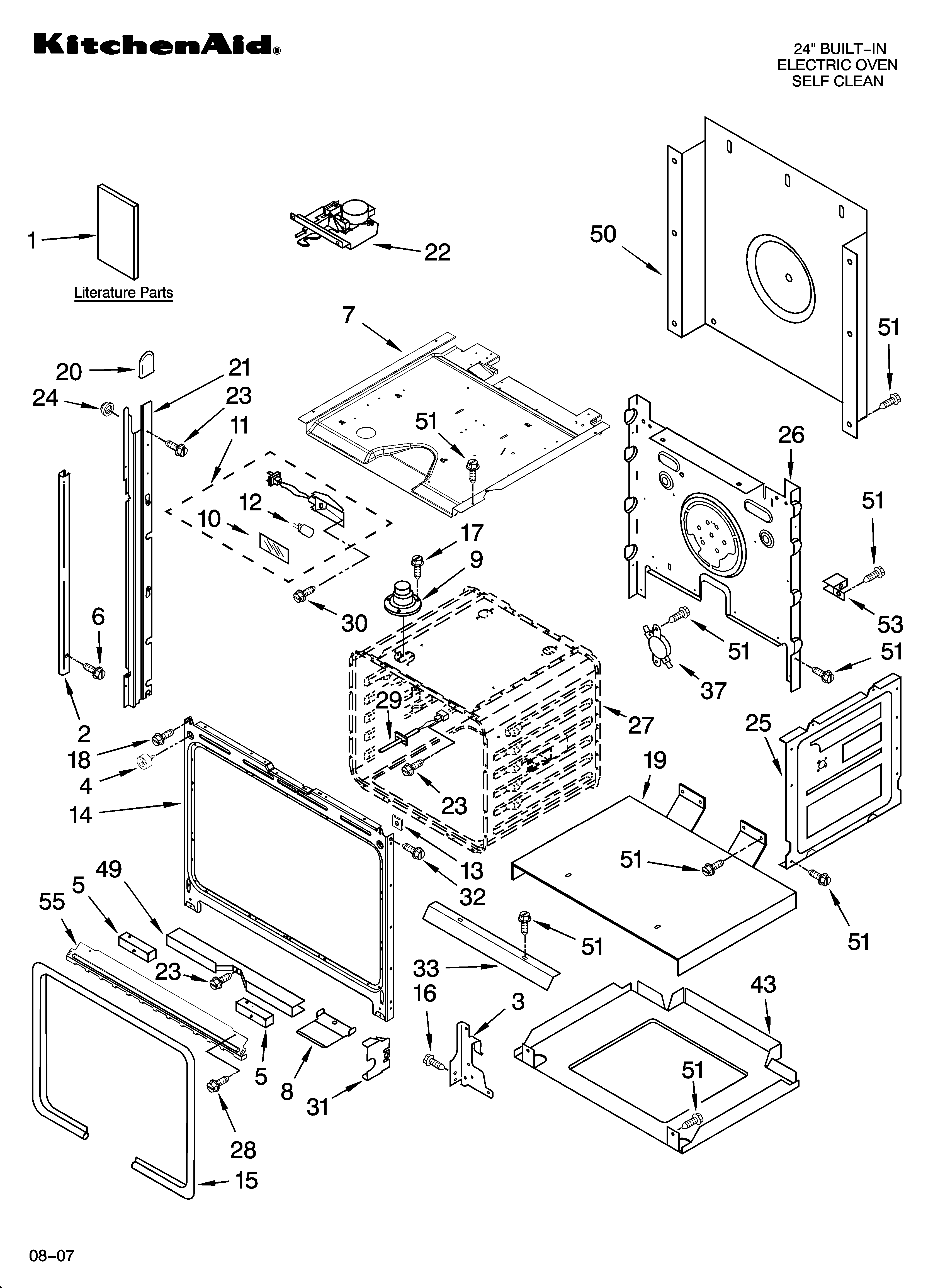 KitchenAid KEBC147KWH07 oven parts diagram