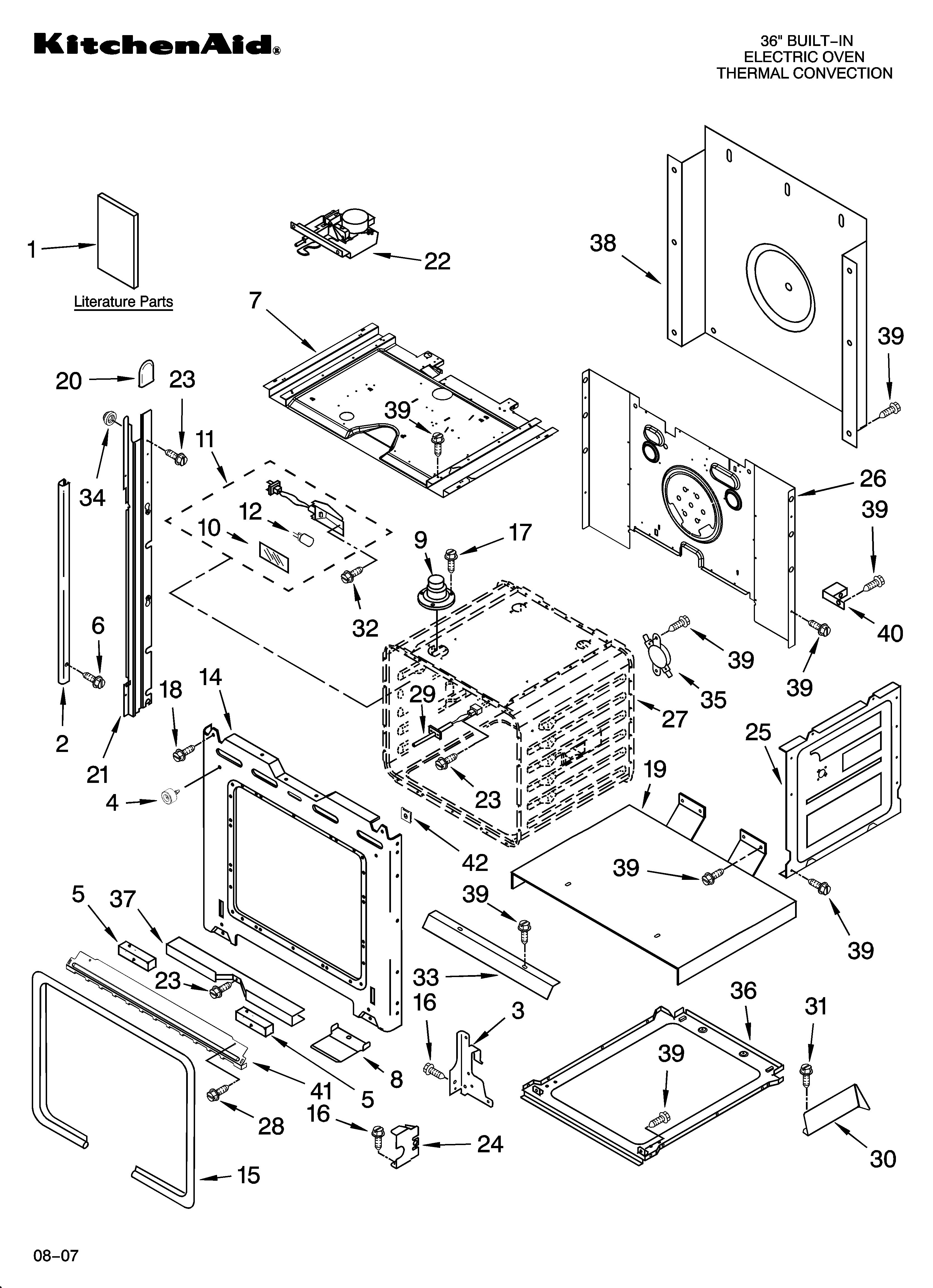 KitchenAid KEBC167MSS03 oven parts diagram