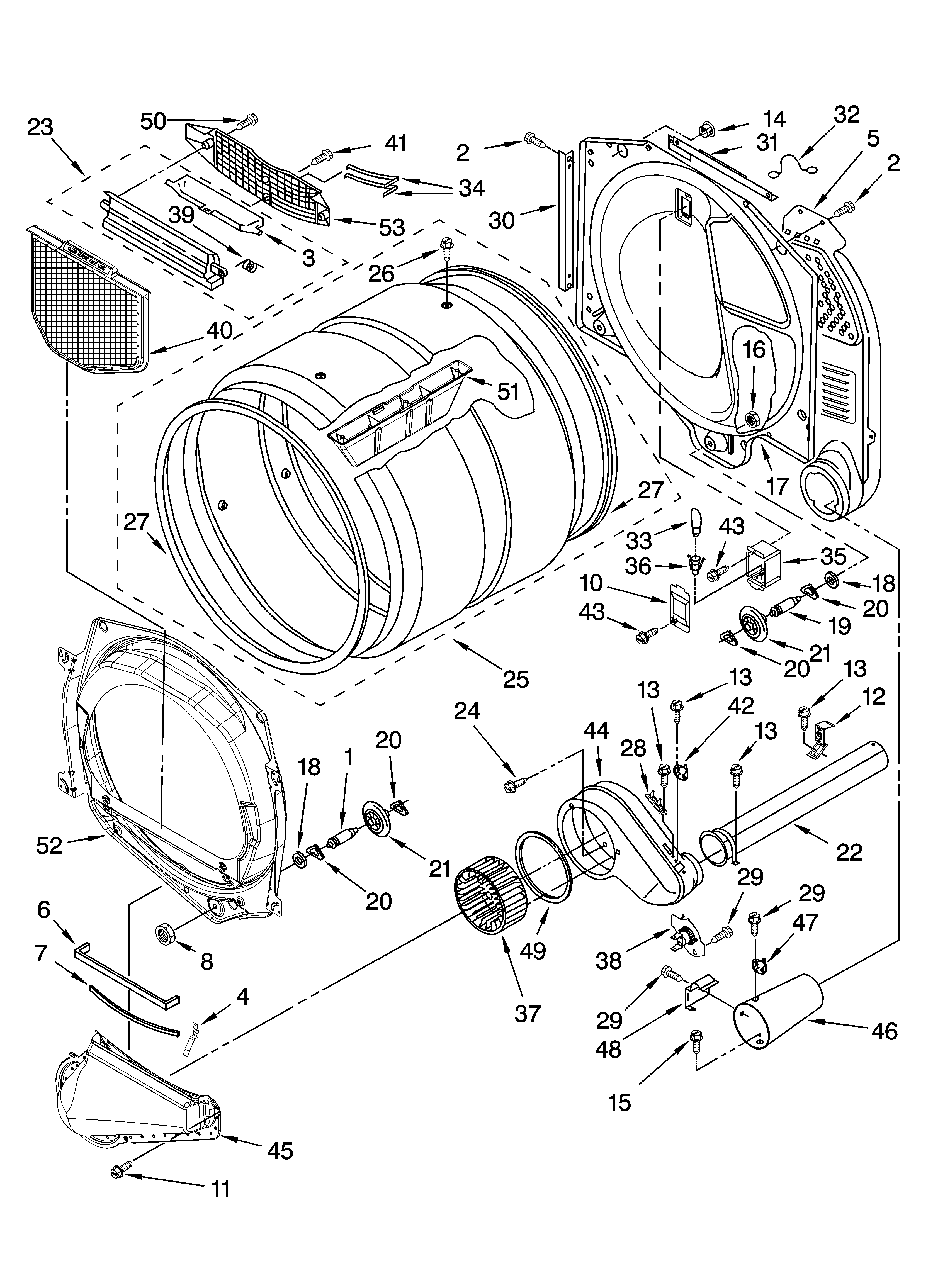 Whirlpool WGD8410SW1 bulkhead parts diagram