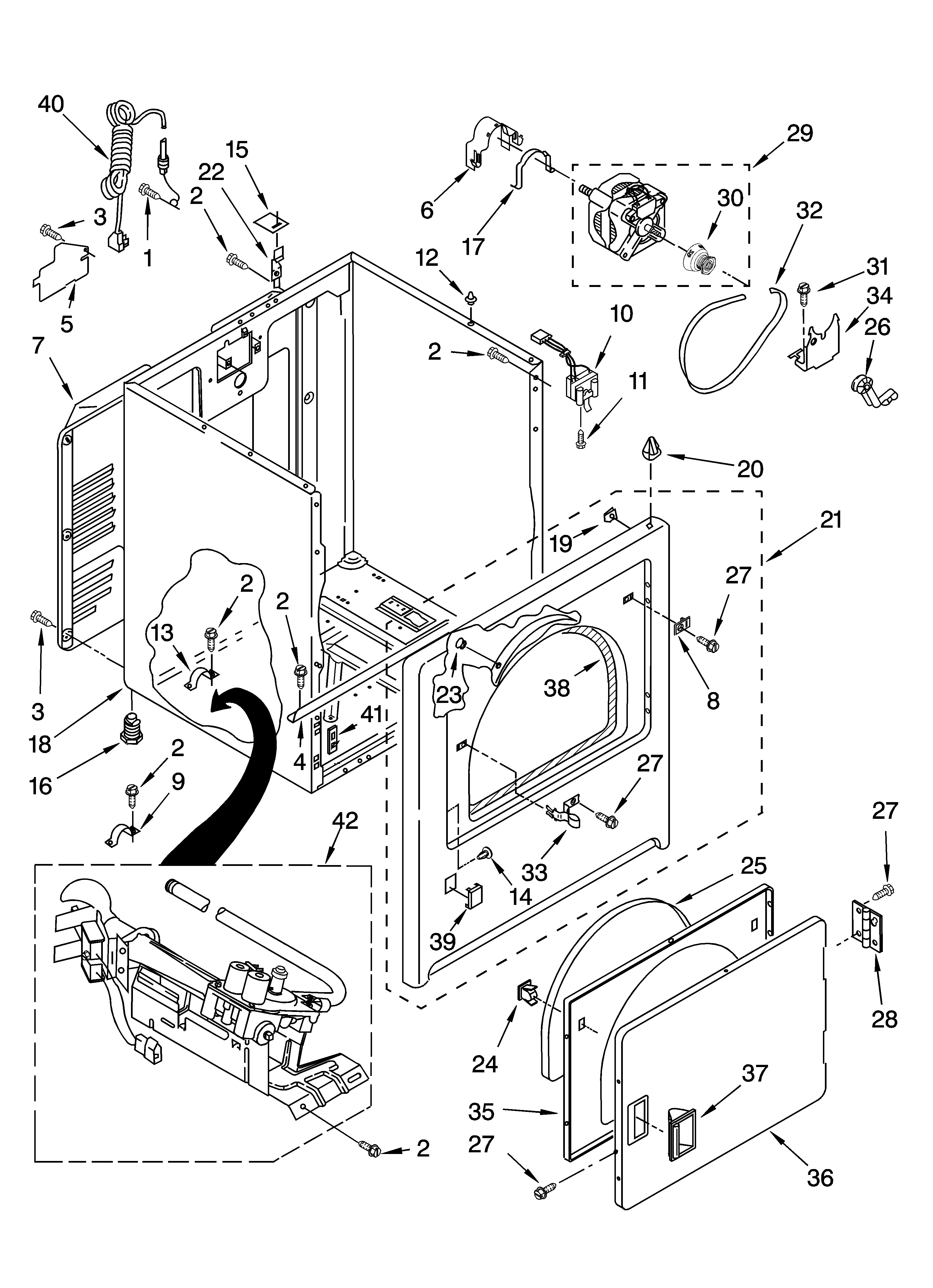 Maytag MGD5820TW0 cabinet parts diagram
