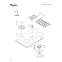 Whirlpool GLT3657RT02 cooktop, burner and grate parts diagram