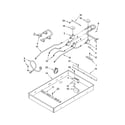 Whirlpool GLT3657RT02 burner box, gas valves, and switches diagram