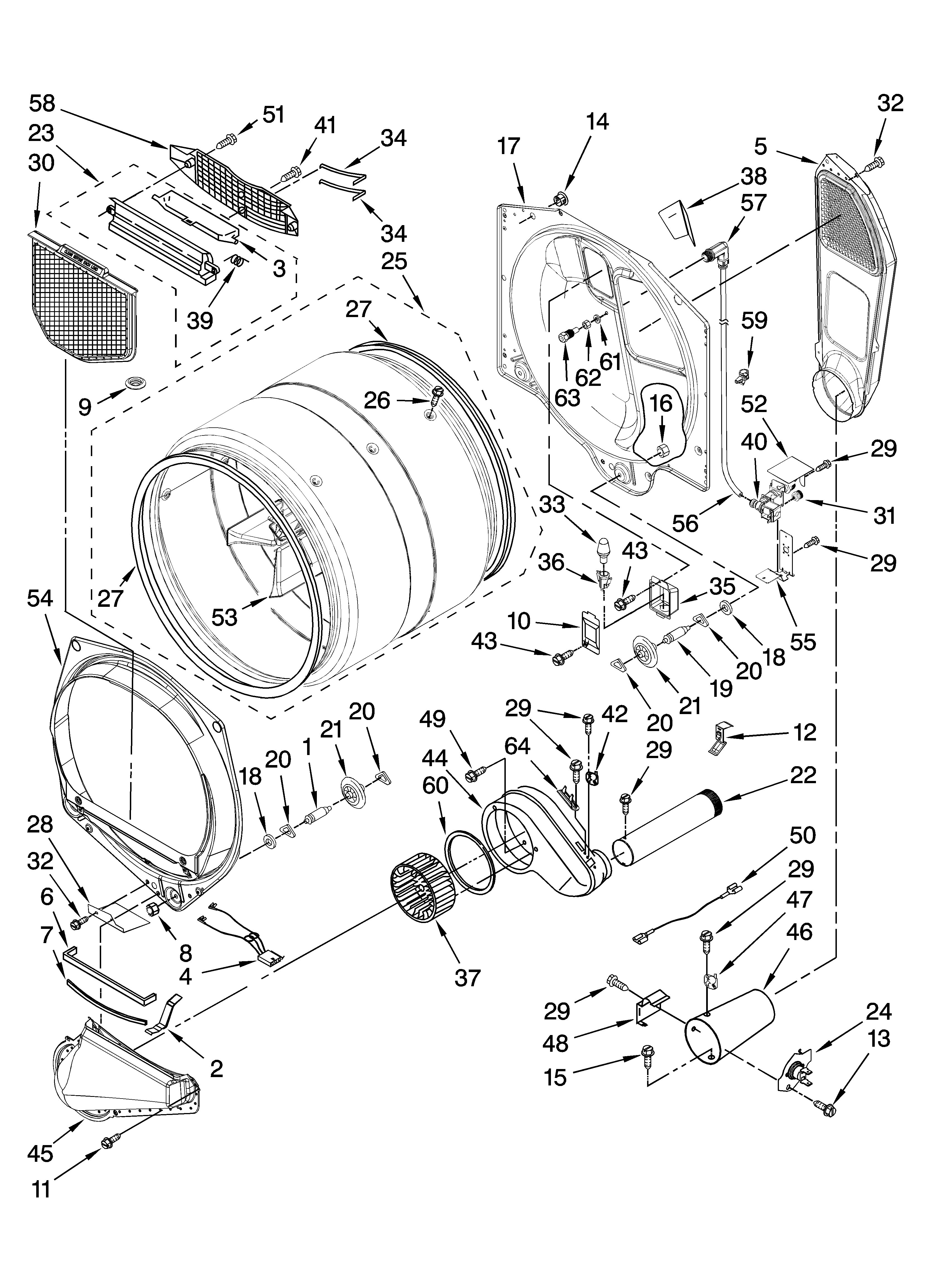 Whirlpool WGD9600TW0 bulkhead parts diagram