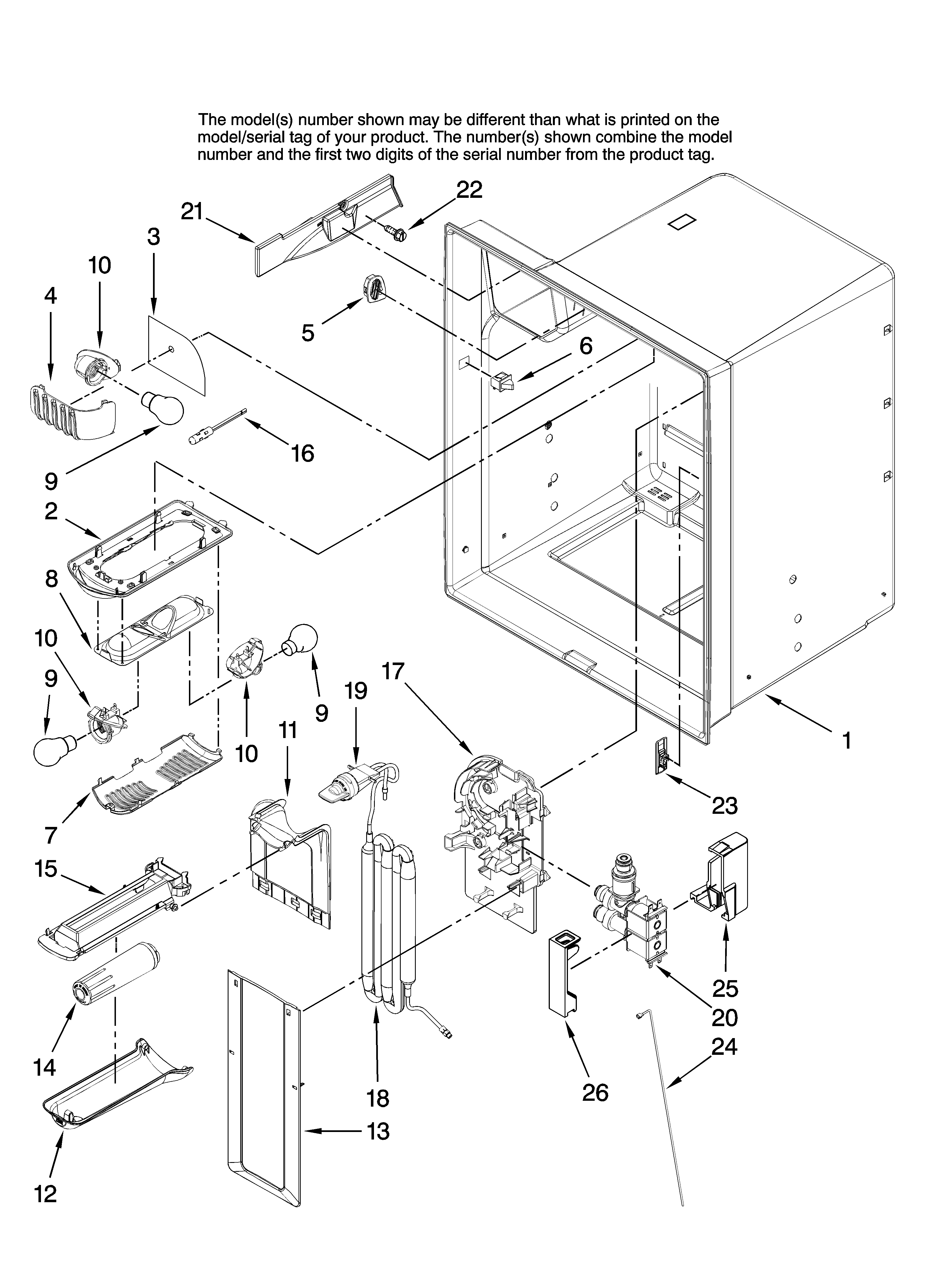 Amana AFI2538AEQ12 refrigerator liner parts diagram