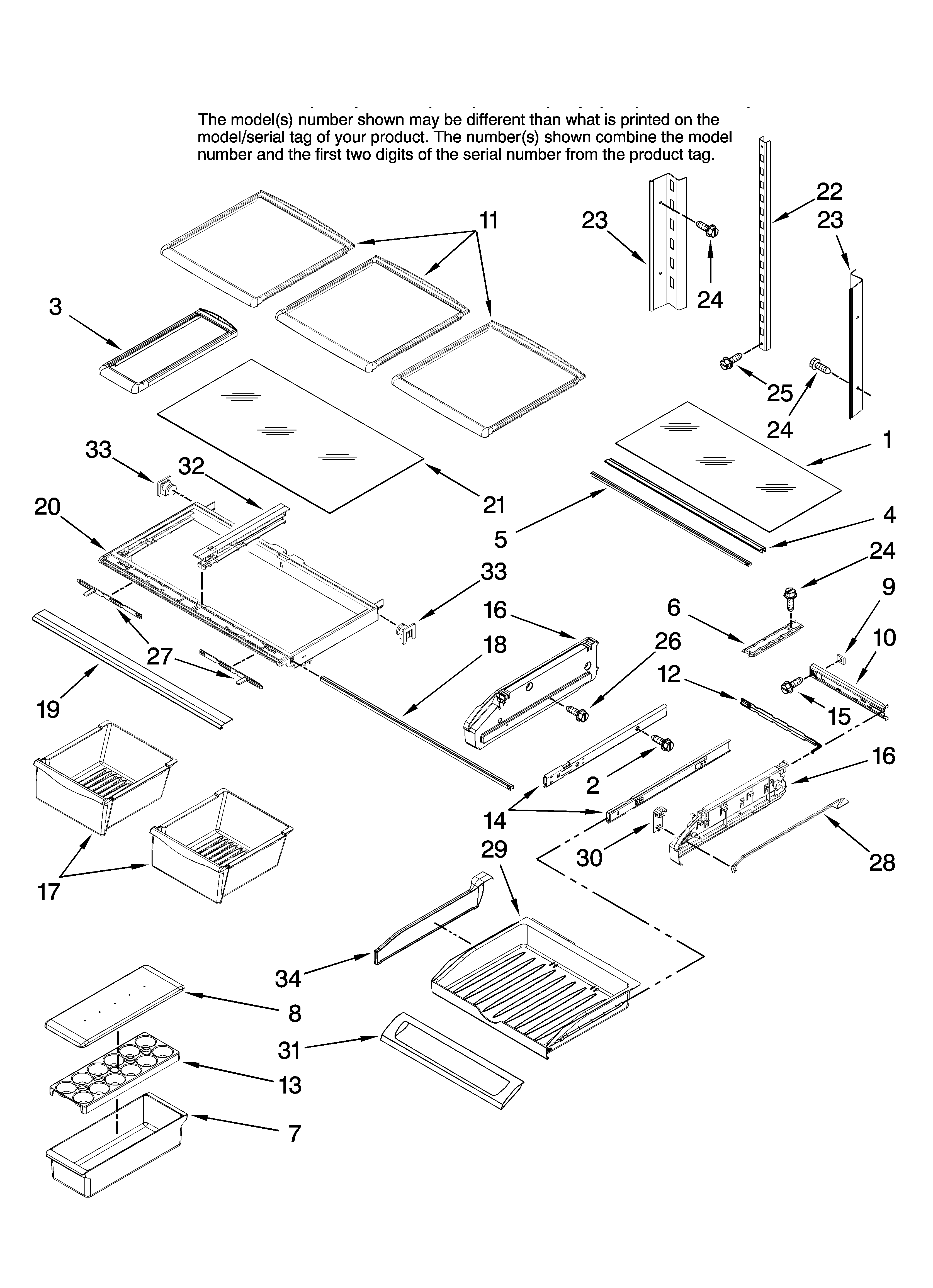 Amana AFI2538AEQ12 shelf parts diagram