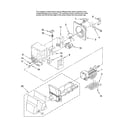 Amana AFI2538AEW12 motor and ice container parts diagram