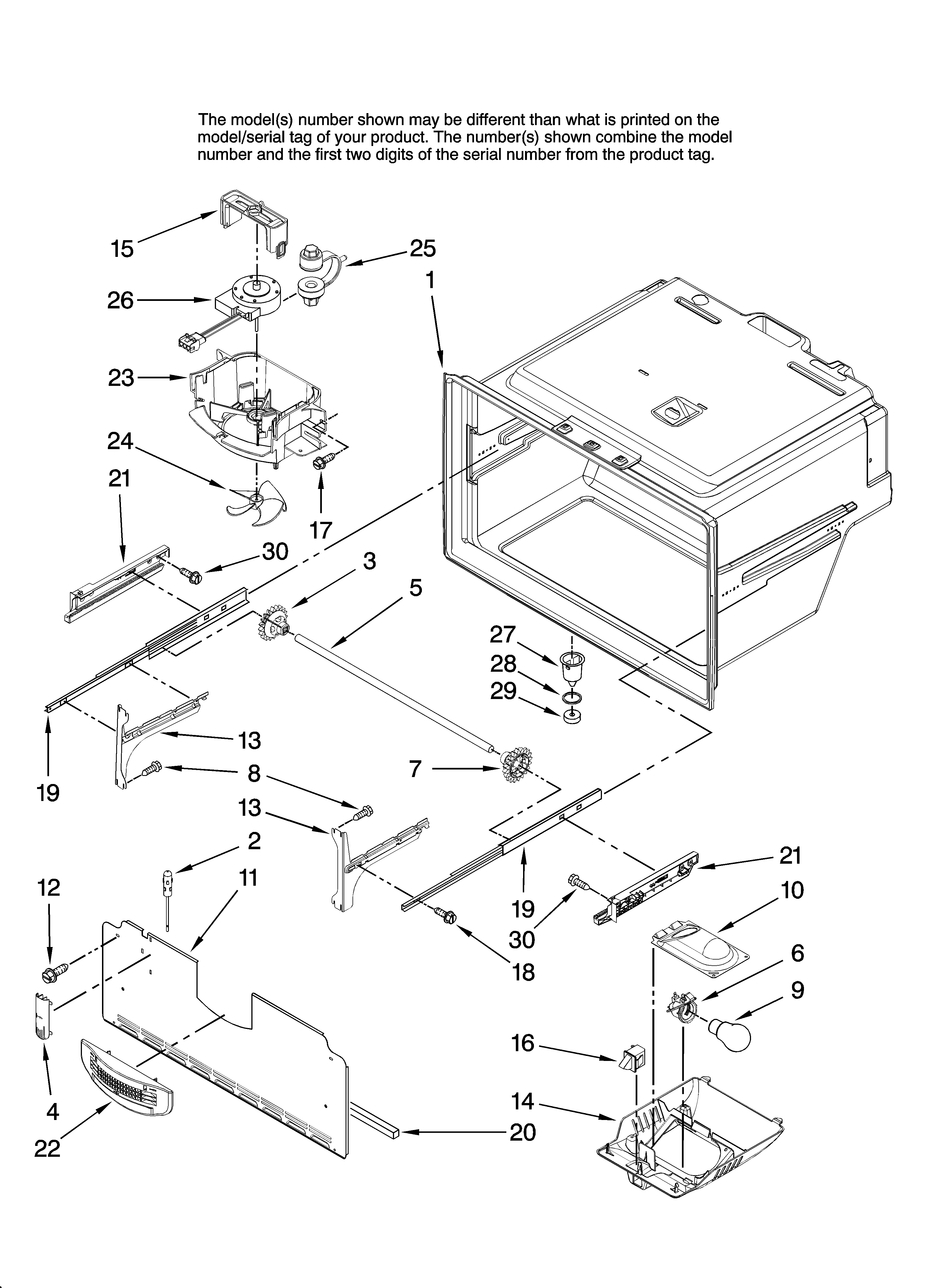Amana AFI2538AEQ12 freezer liner parts diagram