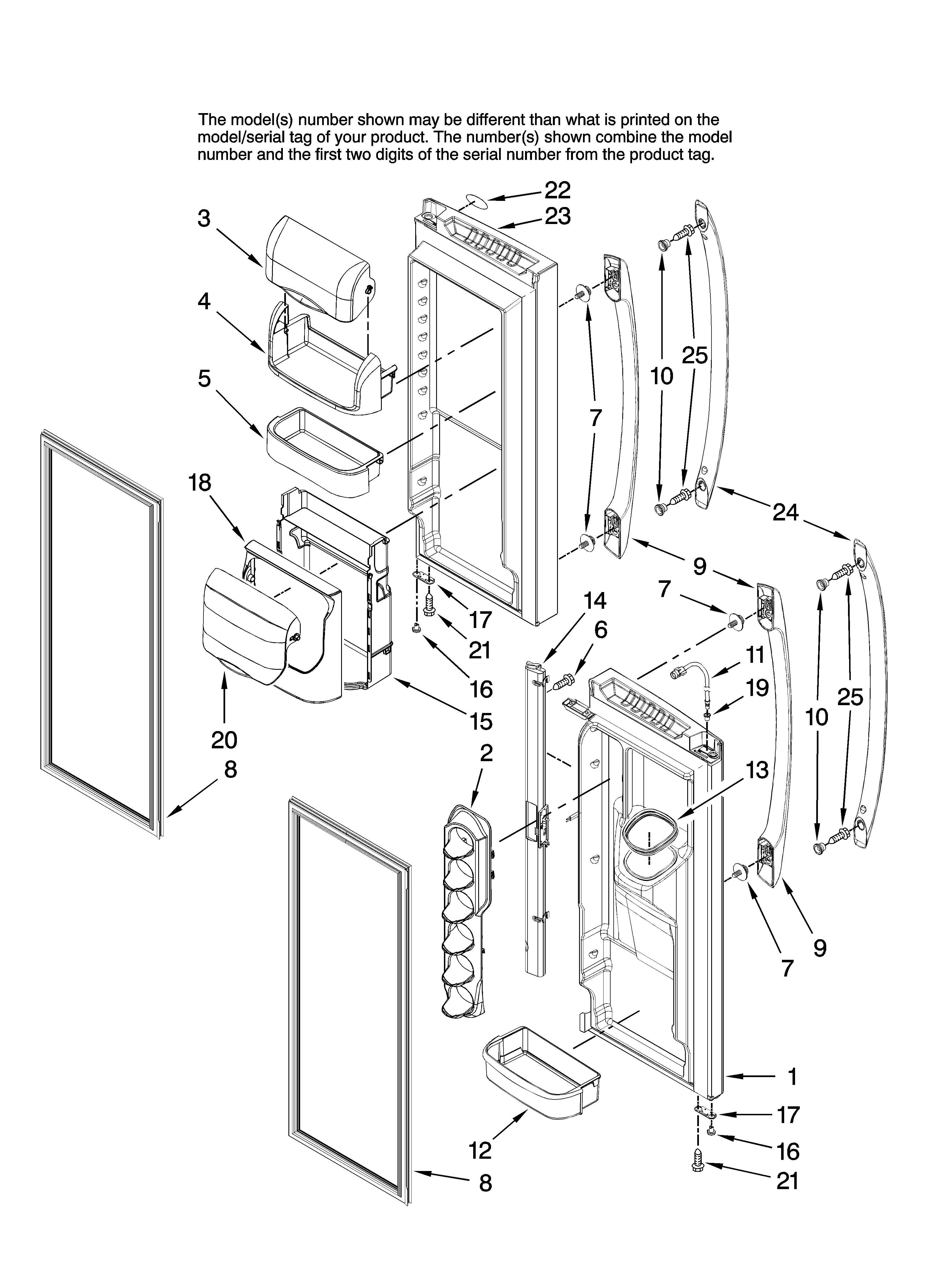 Amana AFI2538AEQ12 refrigerator door parts diagram