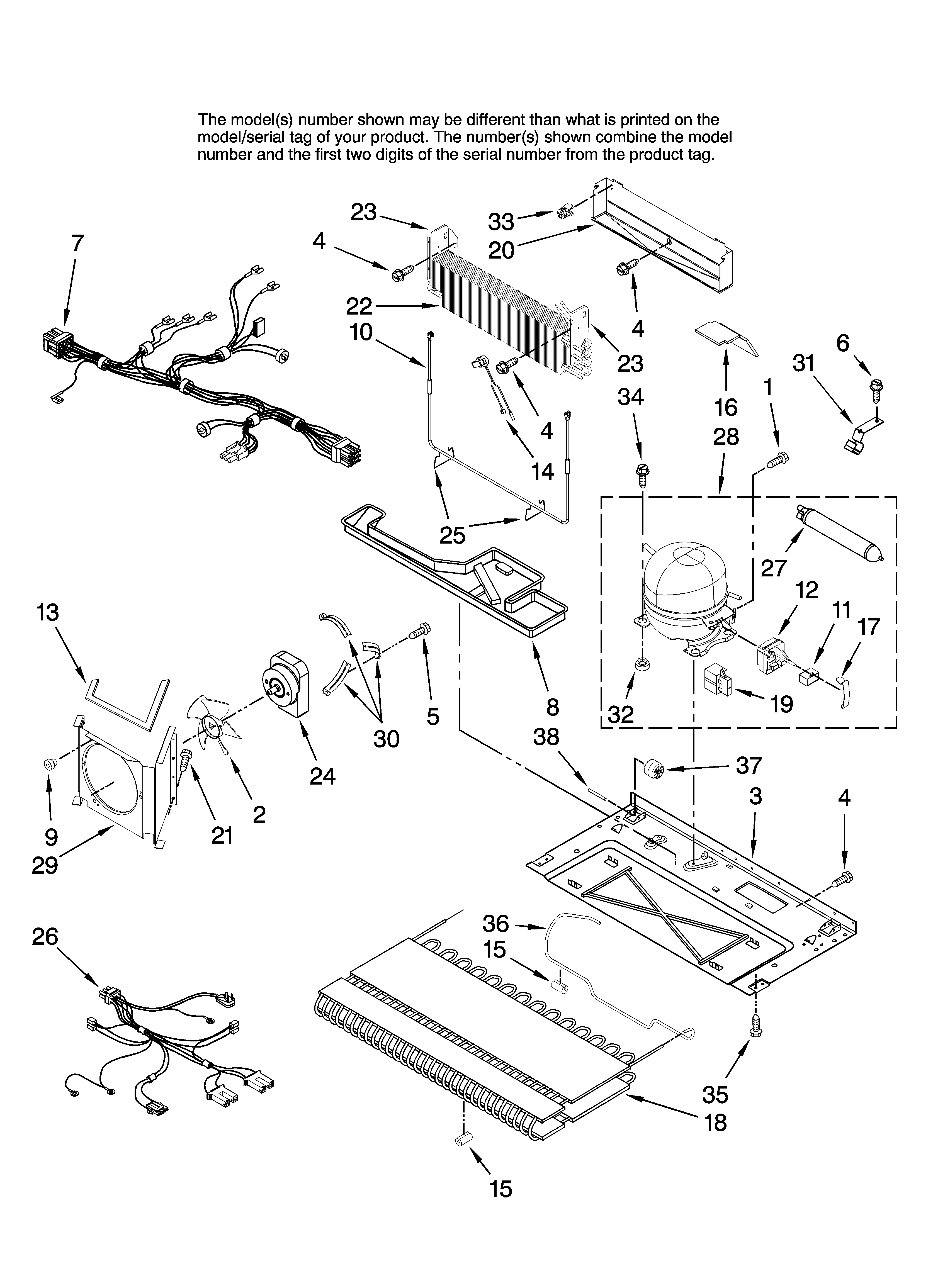 Amana AFI2538AEQ12 unit parts, optional parts (not included) diagram