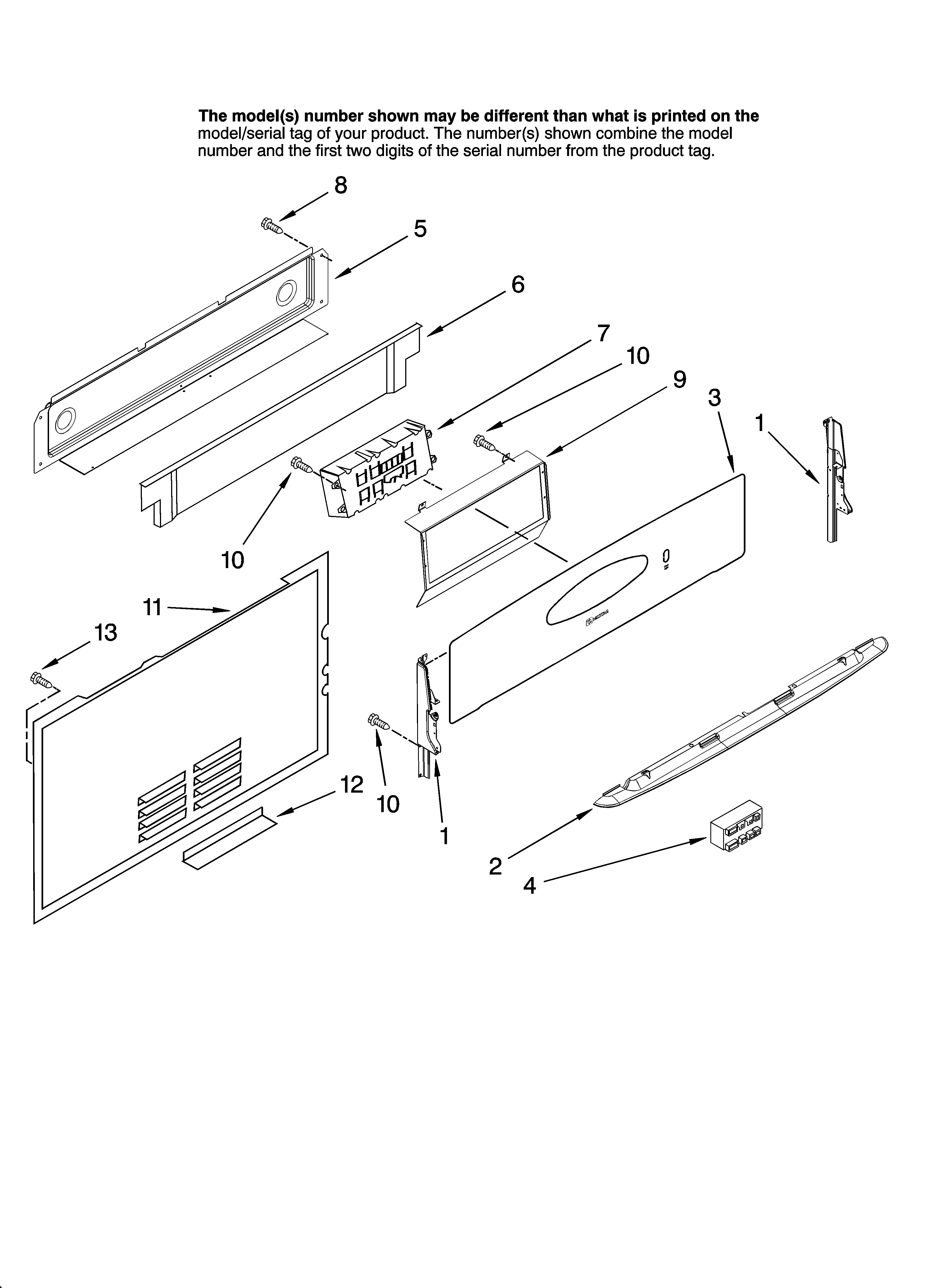 Maytag MGRH865QDB10 control panel parts diagram