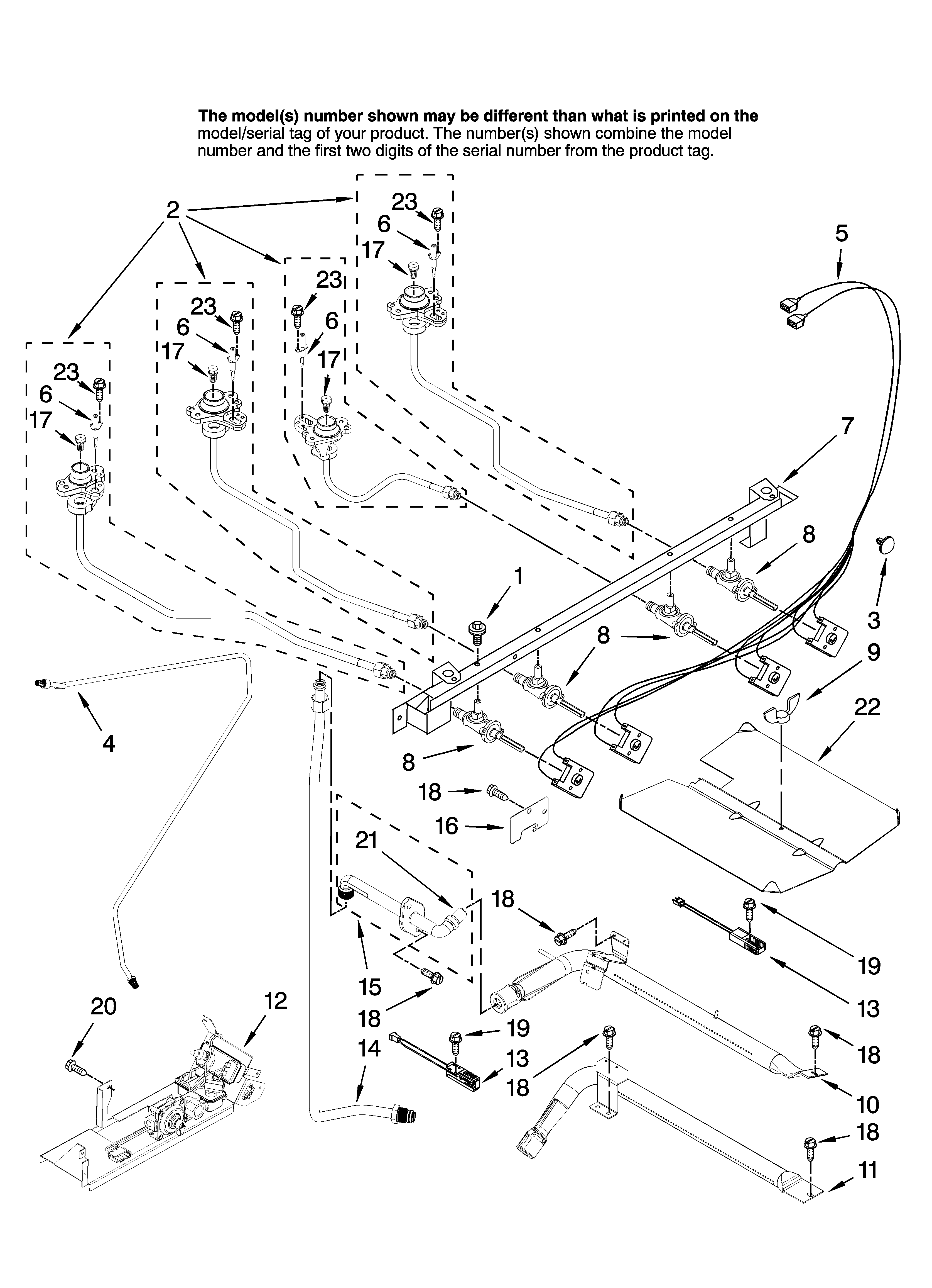 Maytag MGRH865QDB10 manifold parts diagram