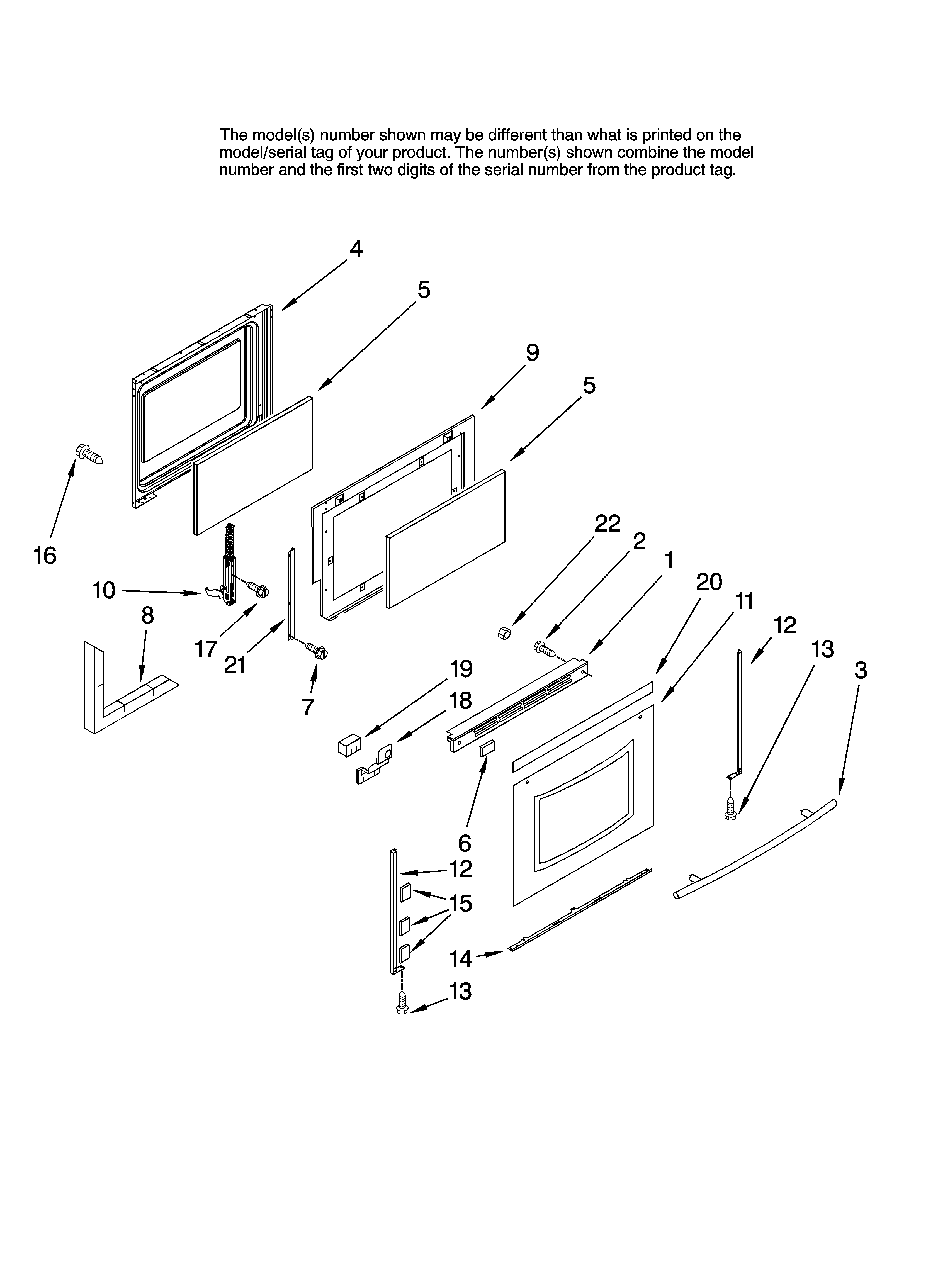 Maytag MGRH865QDB10 door parts diagram
