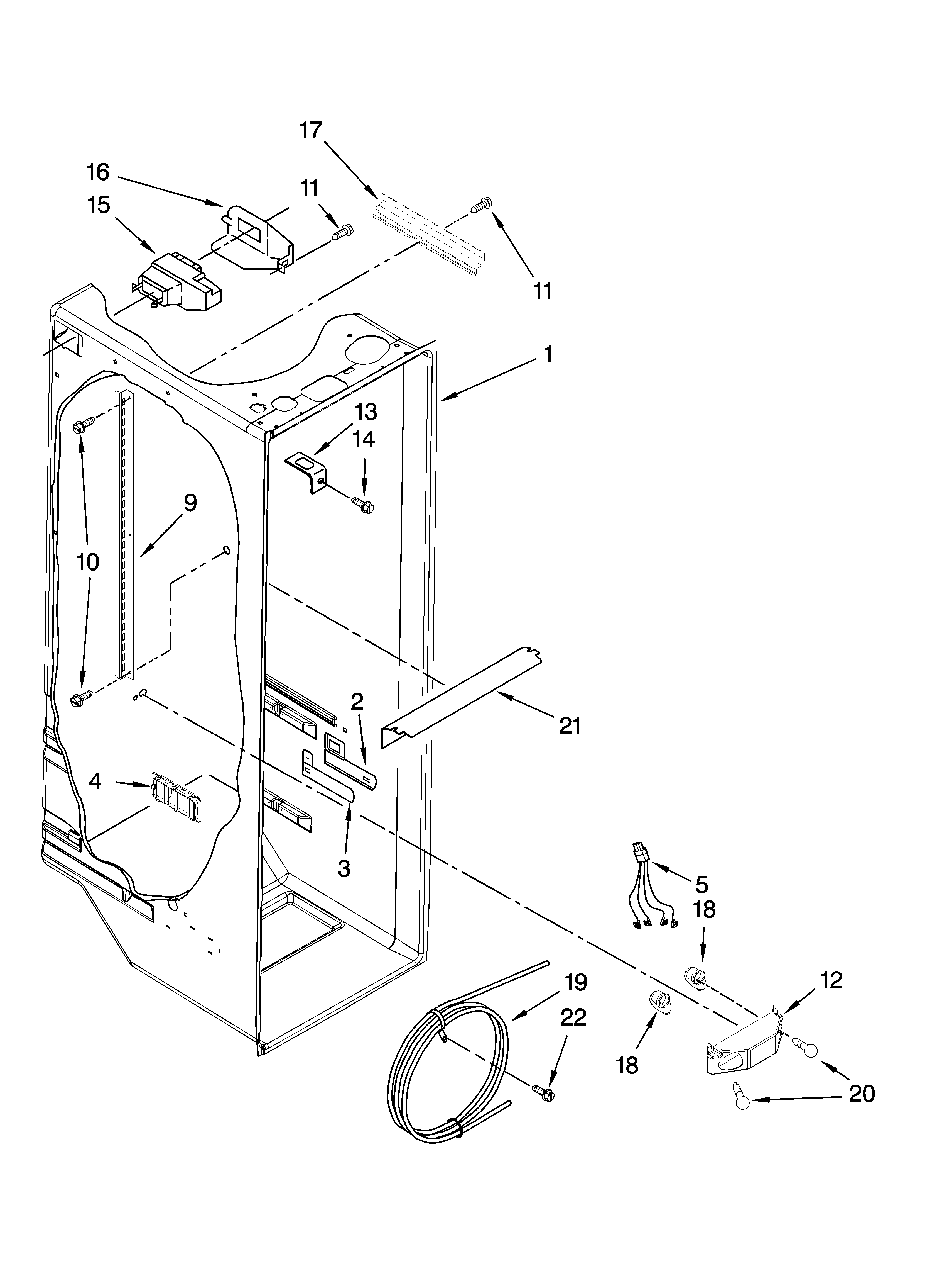 Whirlpool 7GS2FHAXTA01 refrigerator liner parts diagram