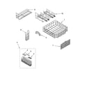 KitchenAid KUDU03FTBL1 lower rack parts, optional parts (not included) diagram