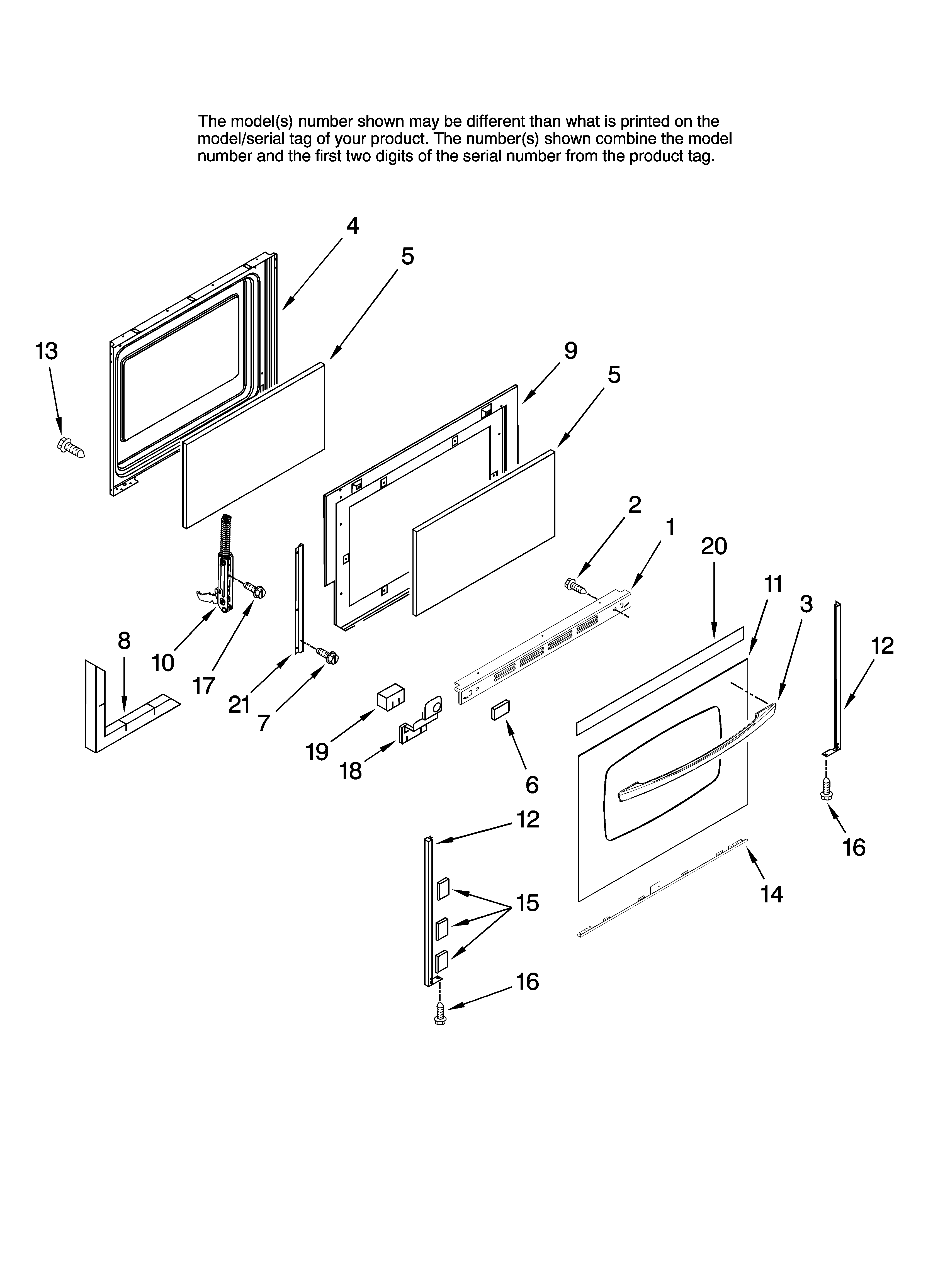 Amana AGR5725RDQ12 door parts diagram