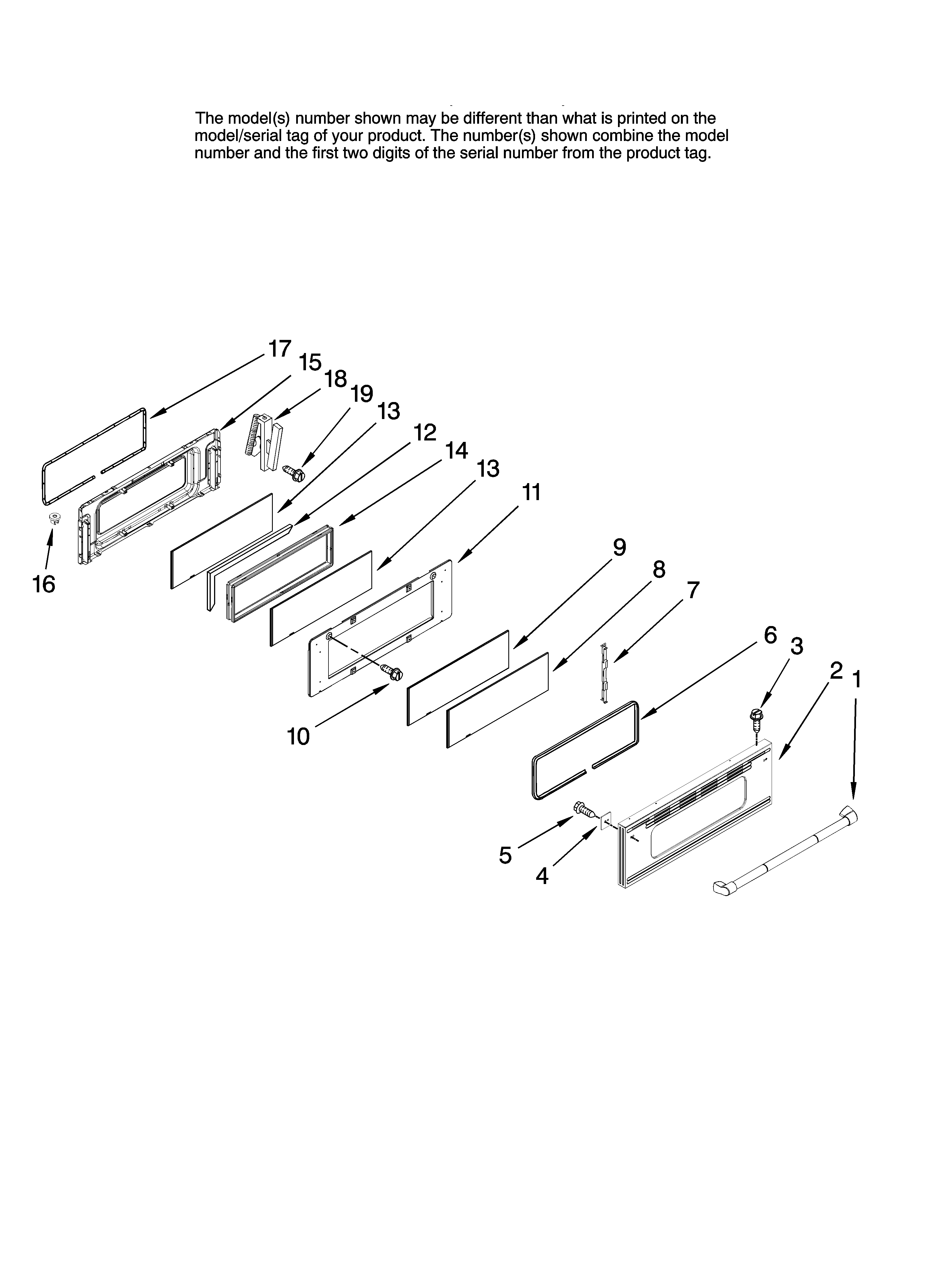 Jenn-Air JGR8890ADP14 upper door parts diagram