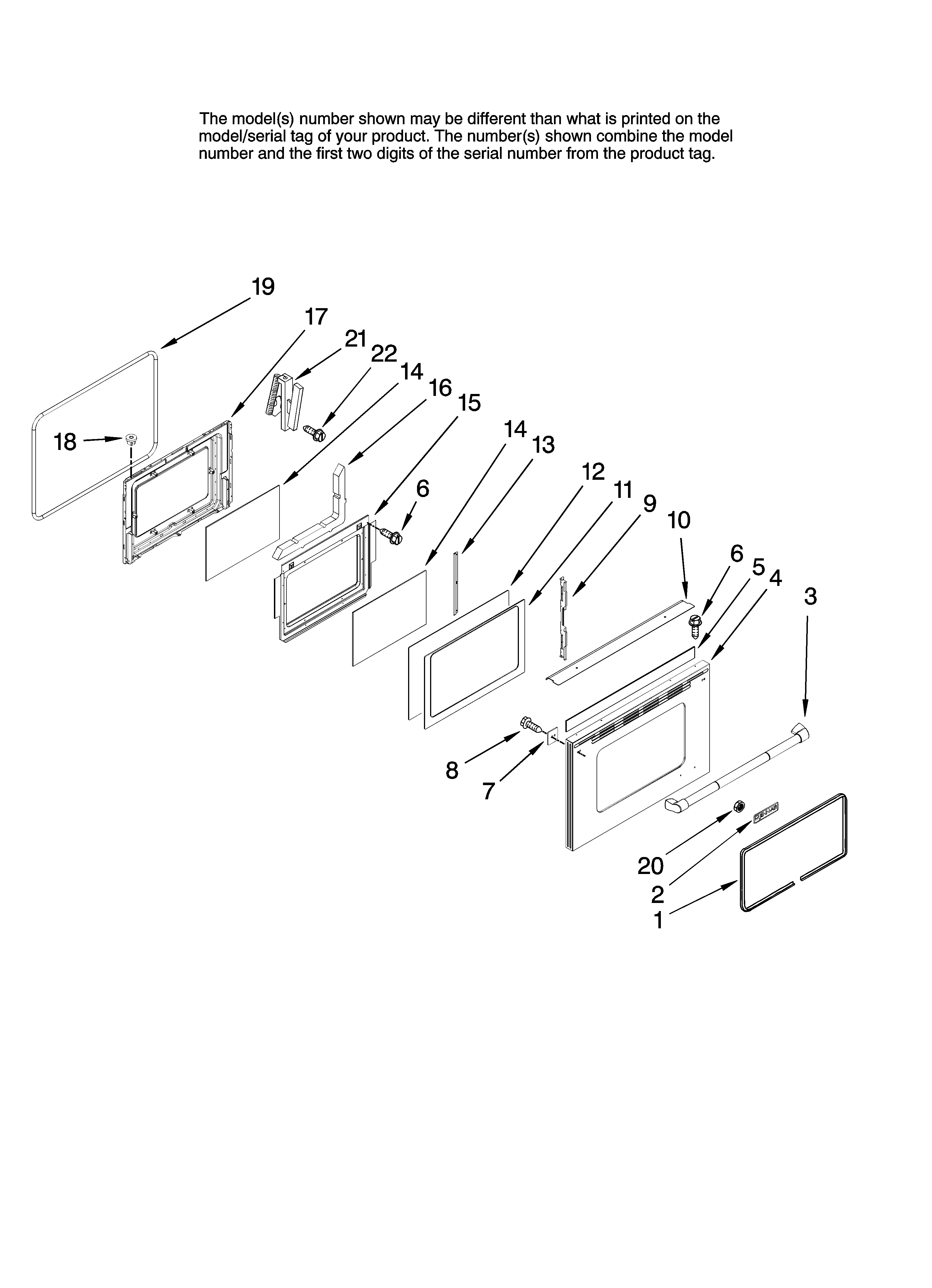 Jenn-Air JGR8890ADP14 lower door parts diagram