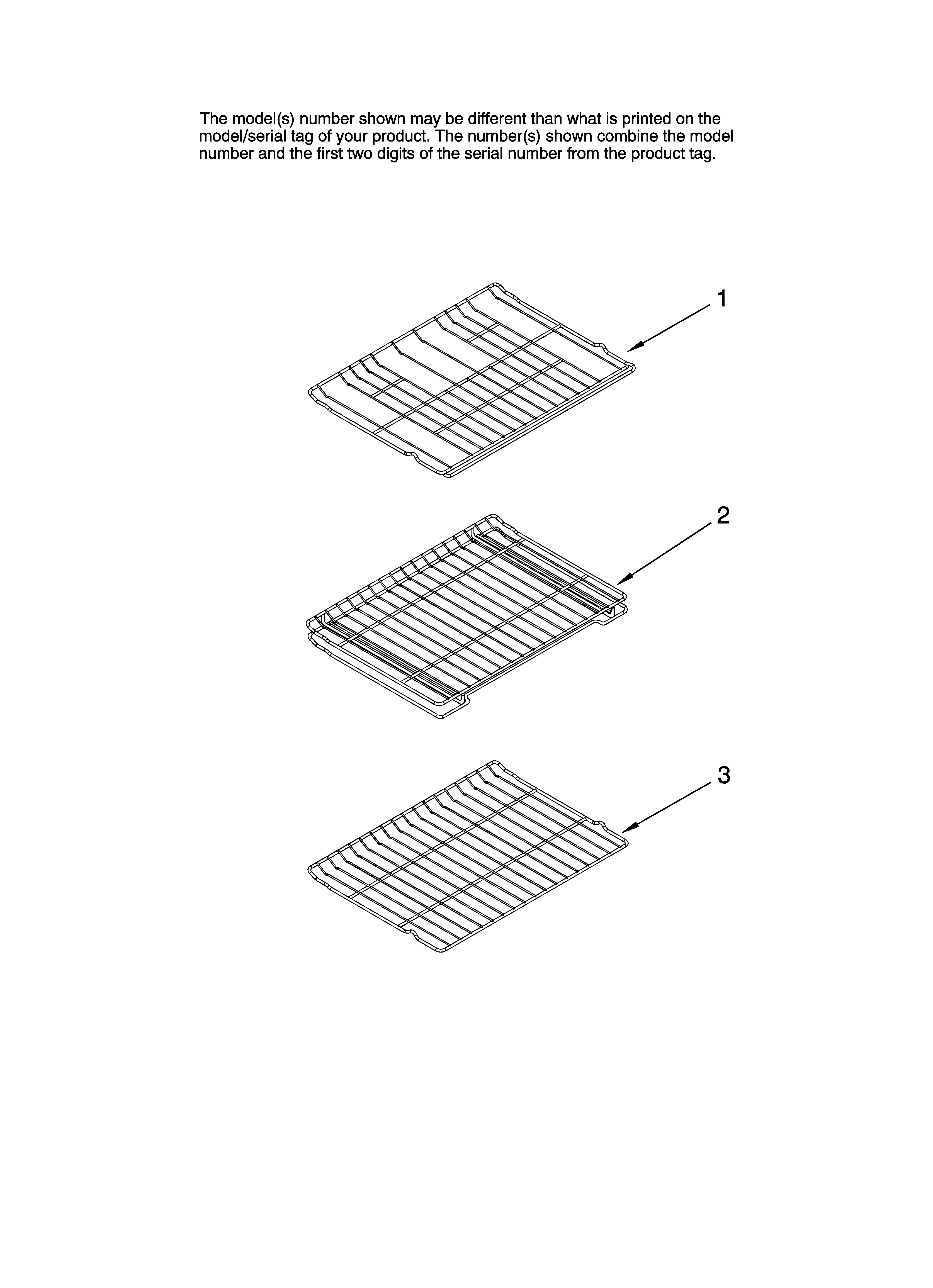 Jenn-Air JGR8890ADP14 rack parts, optional parts (not included) diagram