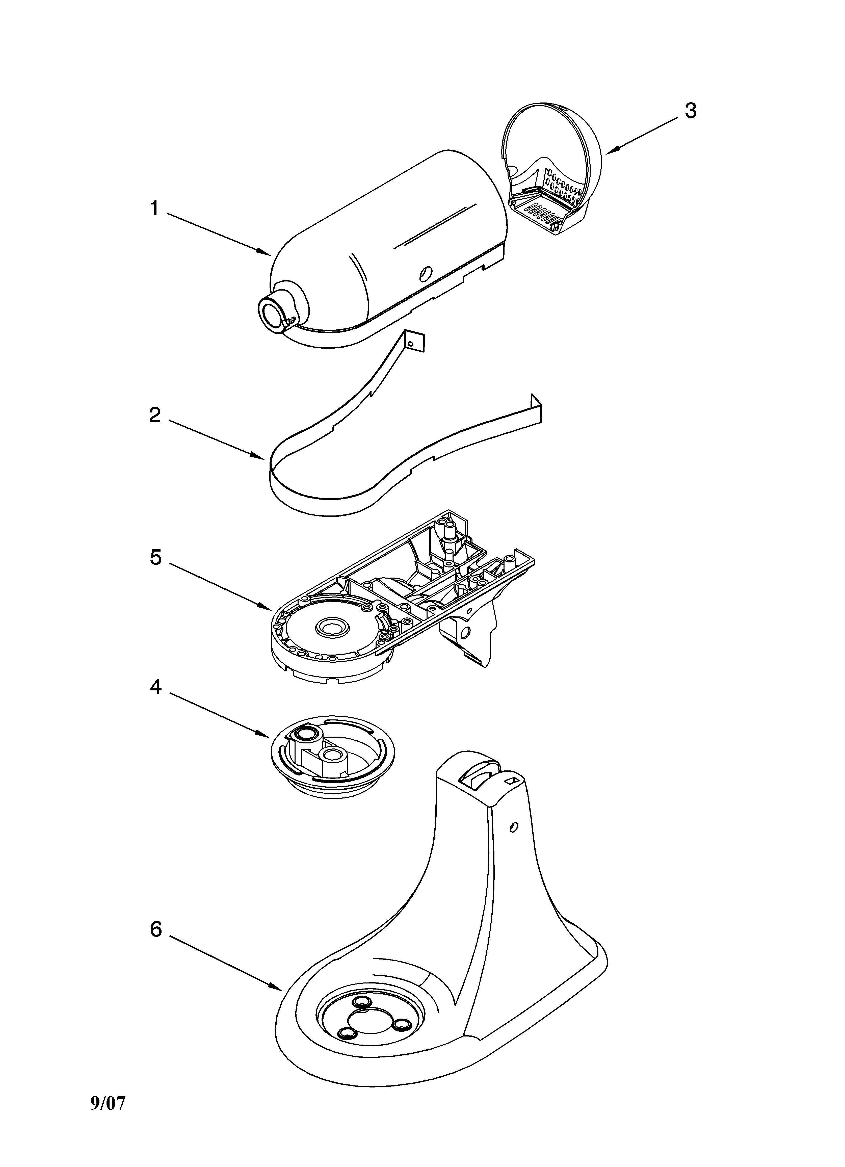 KitchenAid KSM160PSER0 color variation parts diagram