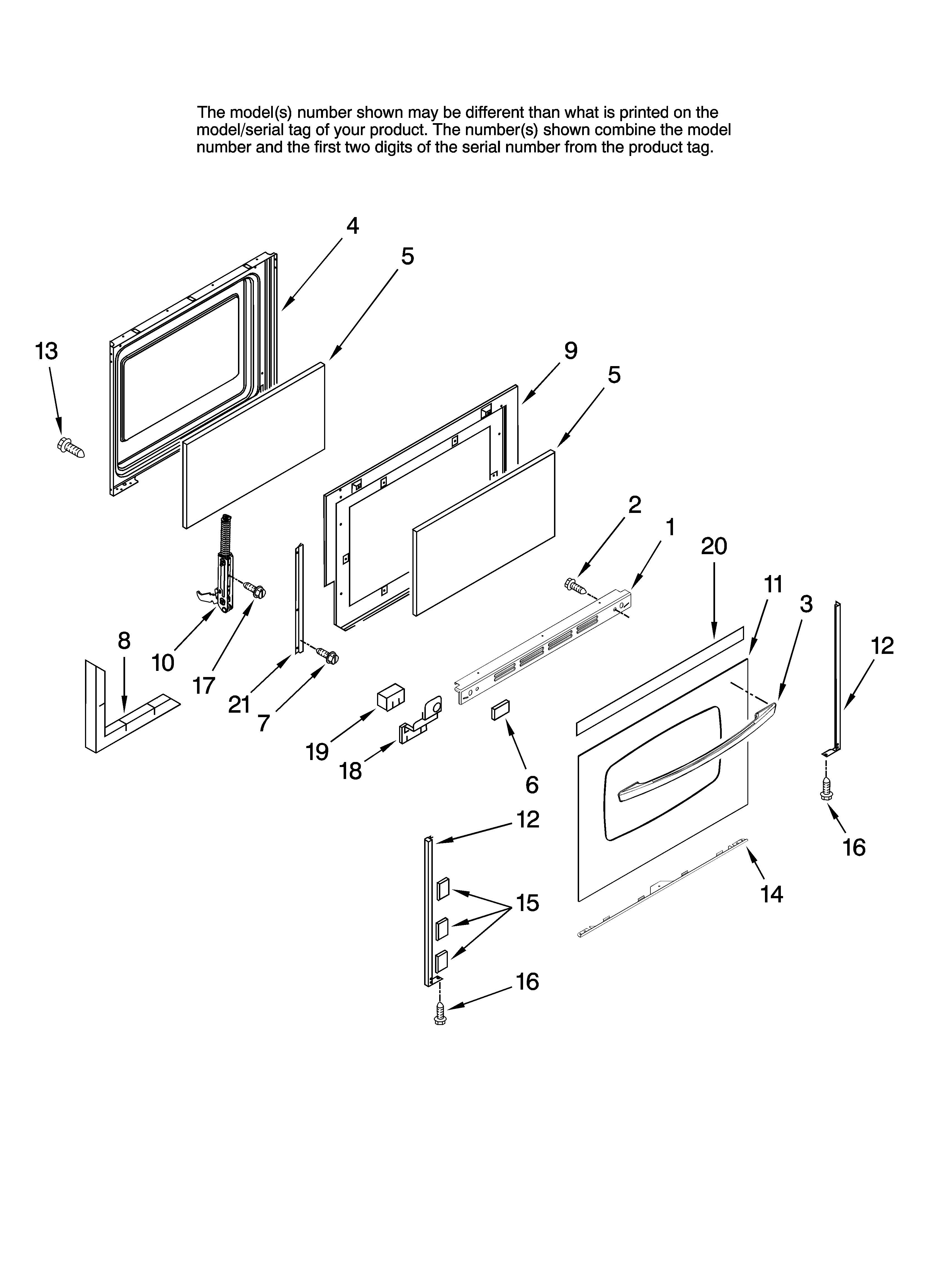 Amana AGR5725RDB15 door parts diagram
