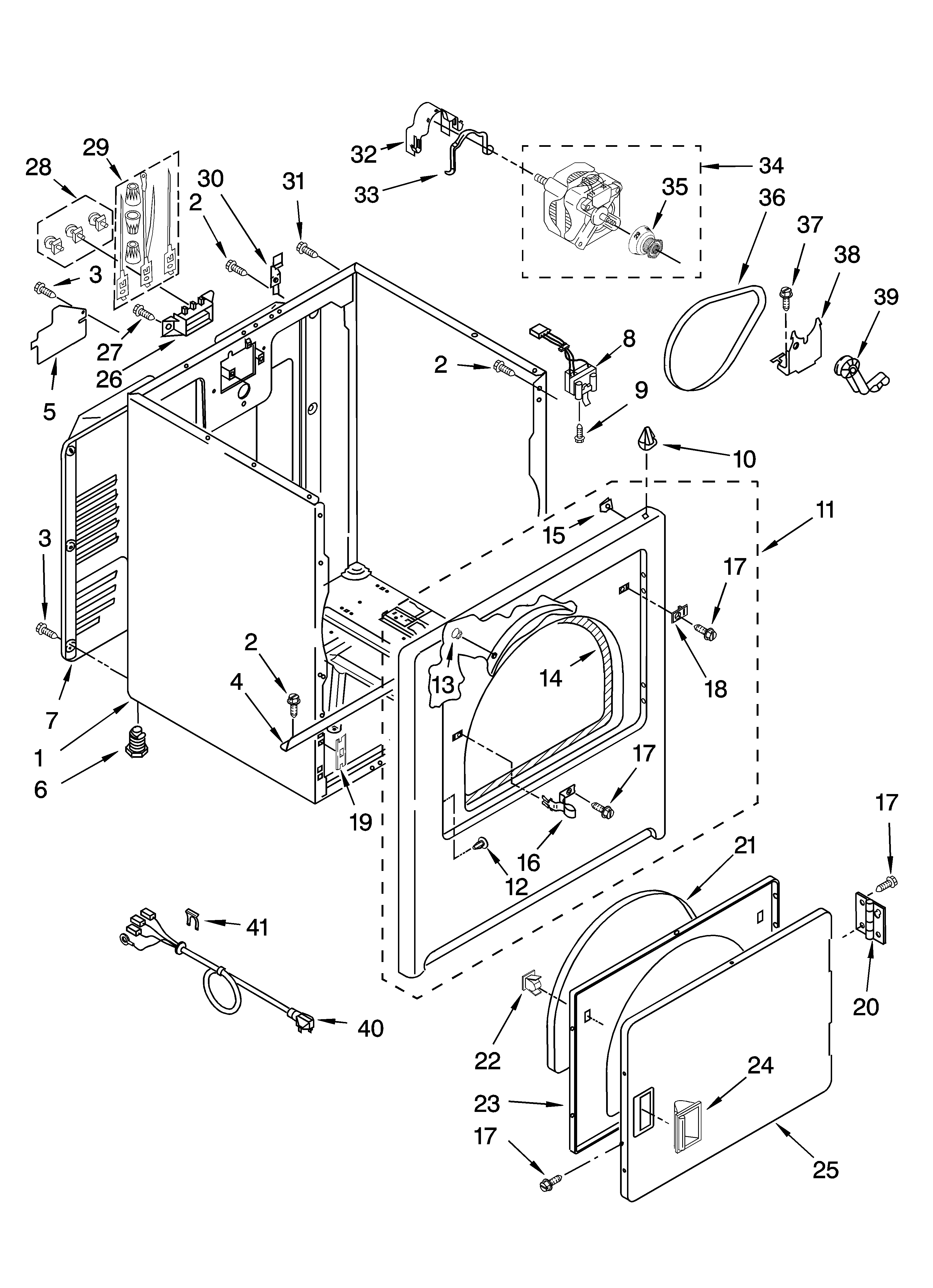 Maytag YMED5620TQ1 cabinet parts diagram