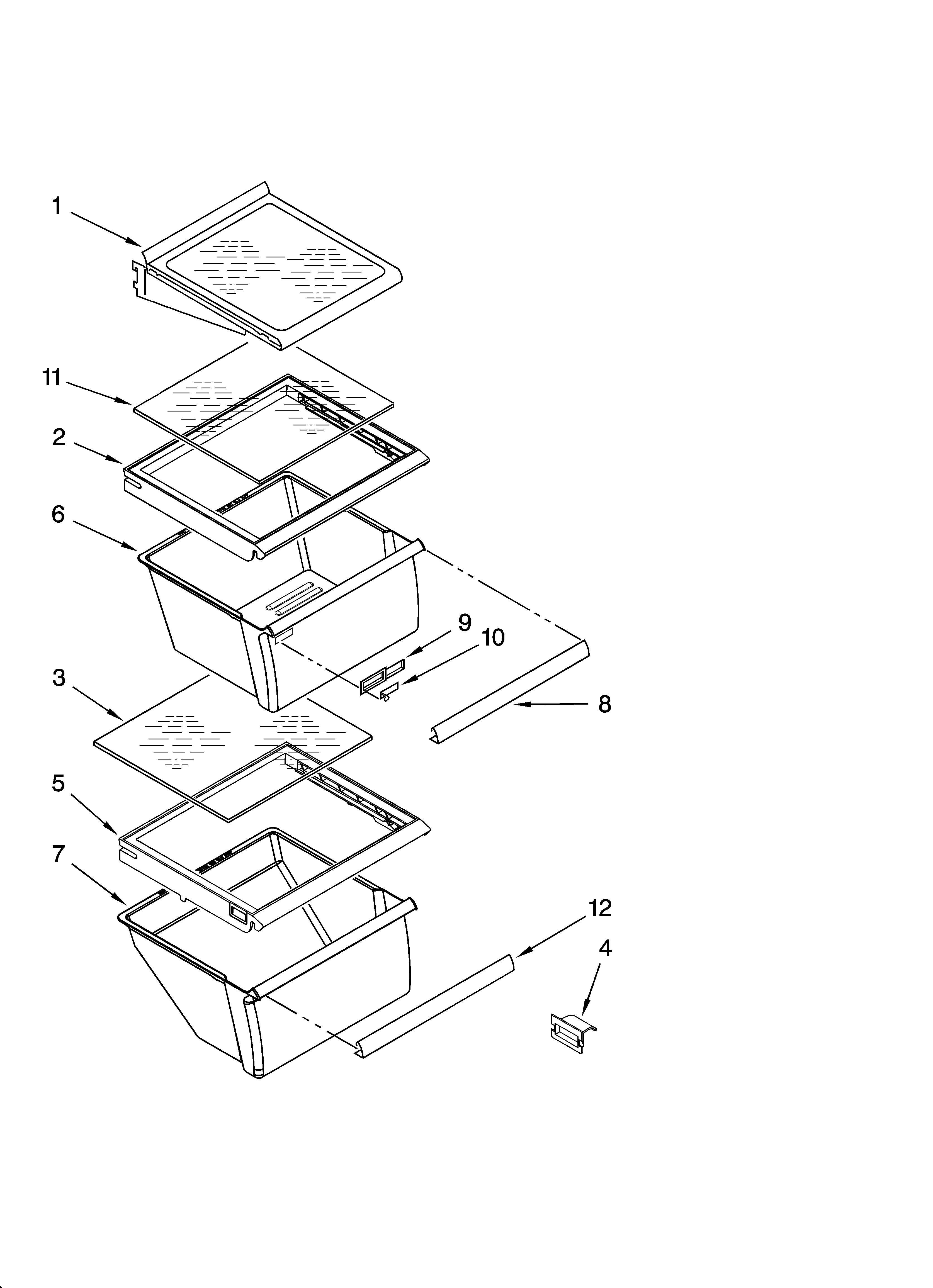 Whirlpool ED2GHEXNQ05 refrigerator shelf parts diagram