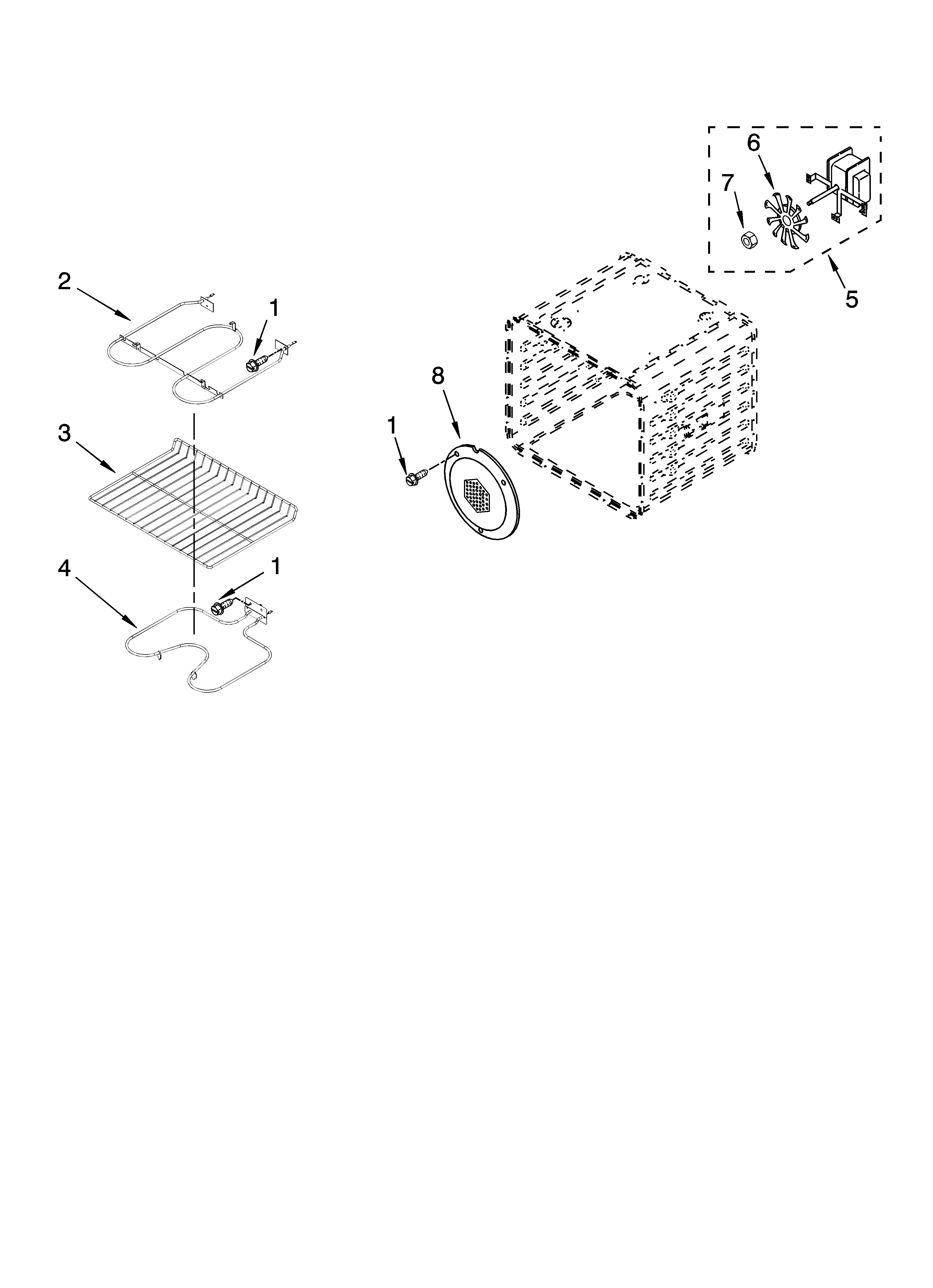 Whirlpool GBD277PRS02 internal oven parts diagram