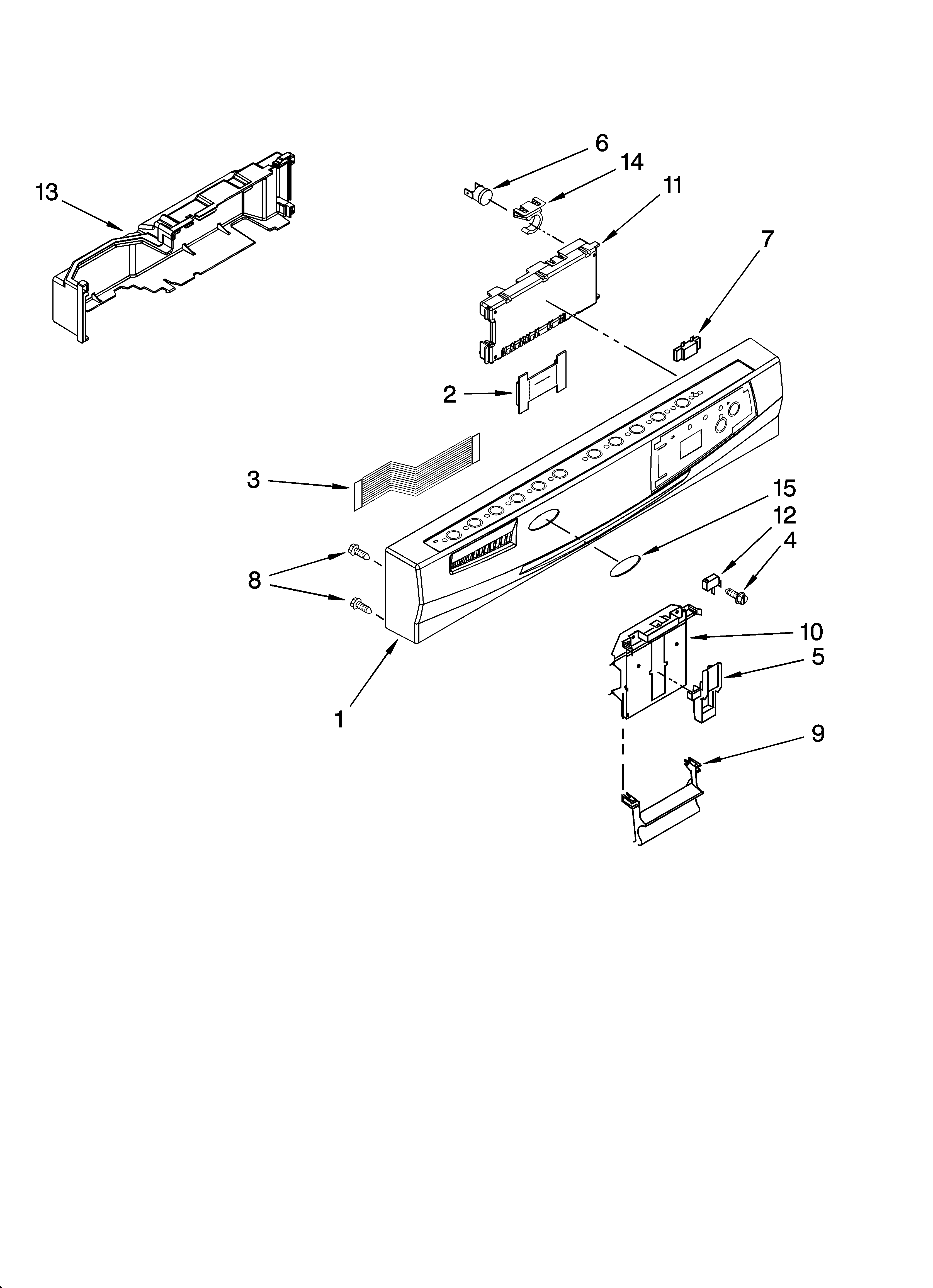 Whirlpool GU3600XTSY2 control panel parts diagram