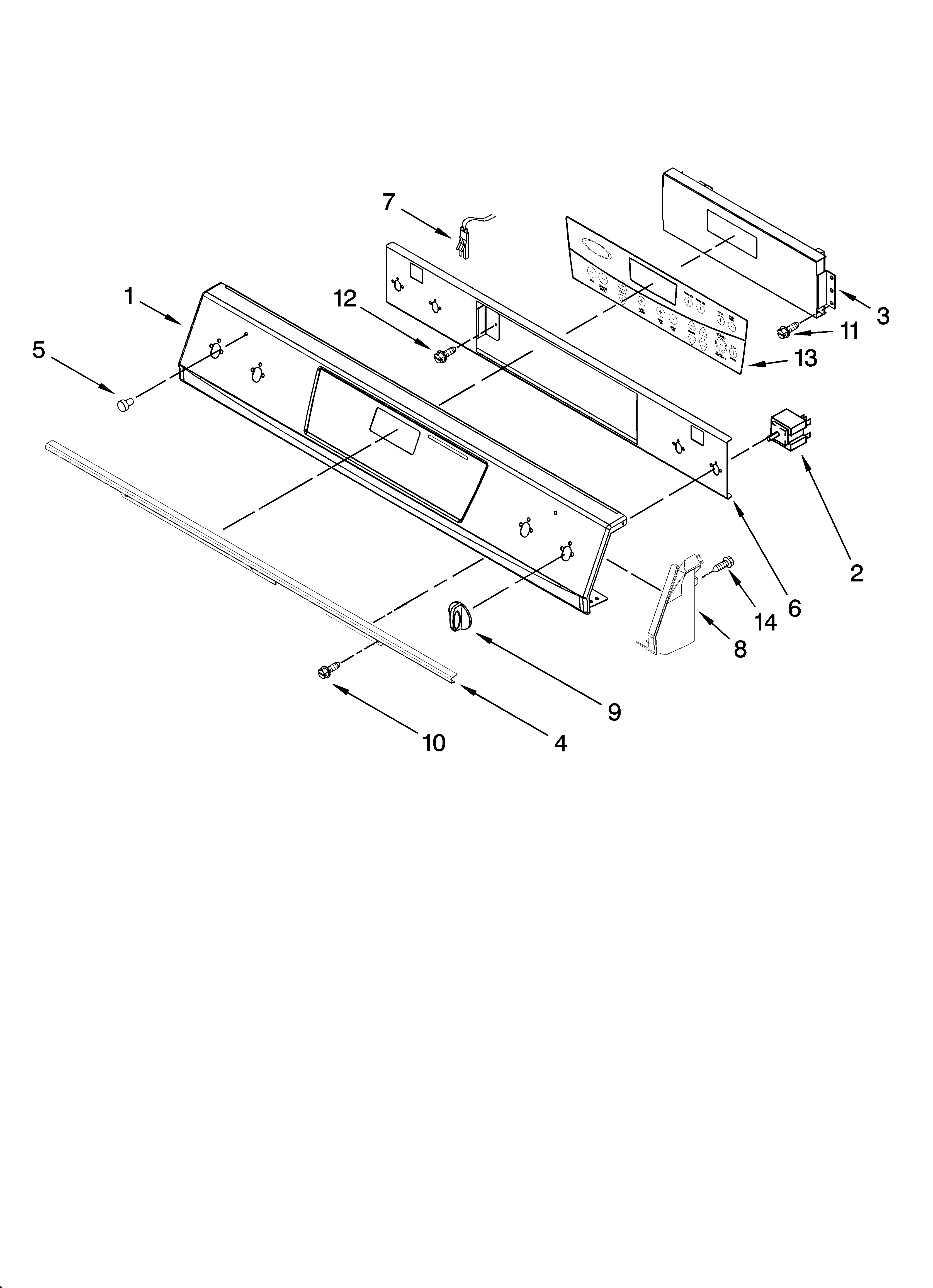 Whirlpool GY398LXPB04 control panel parts diagram