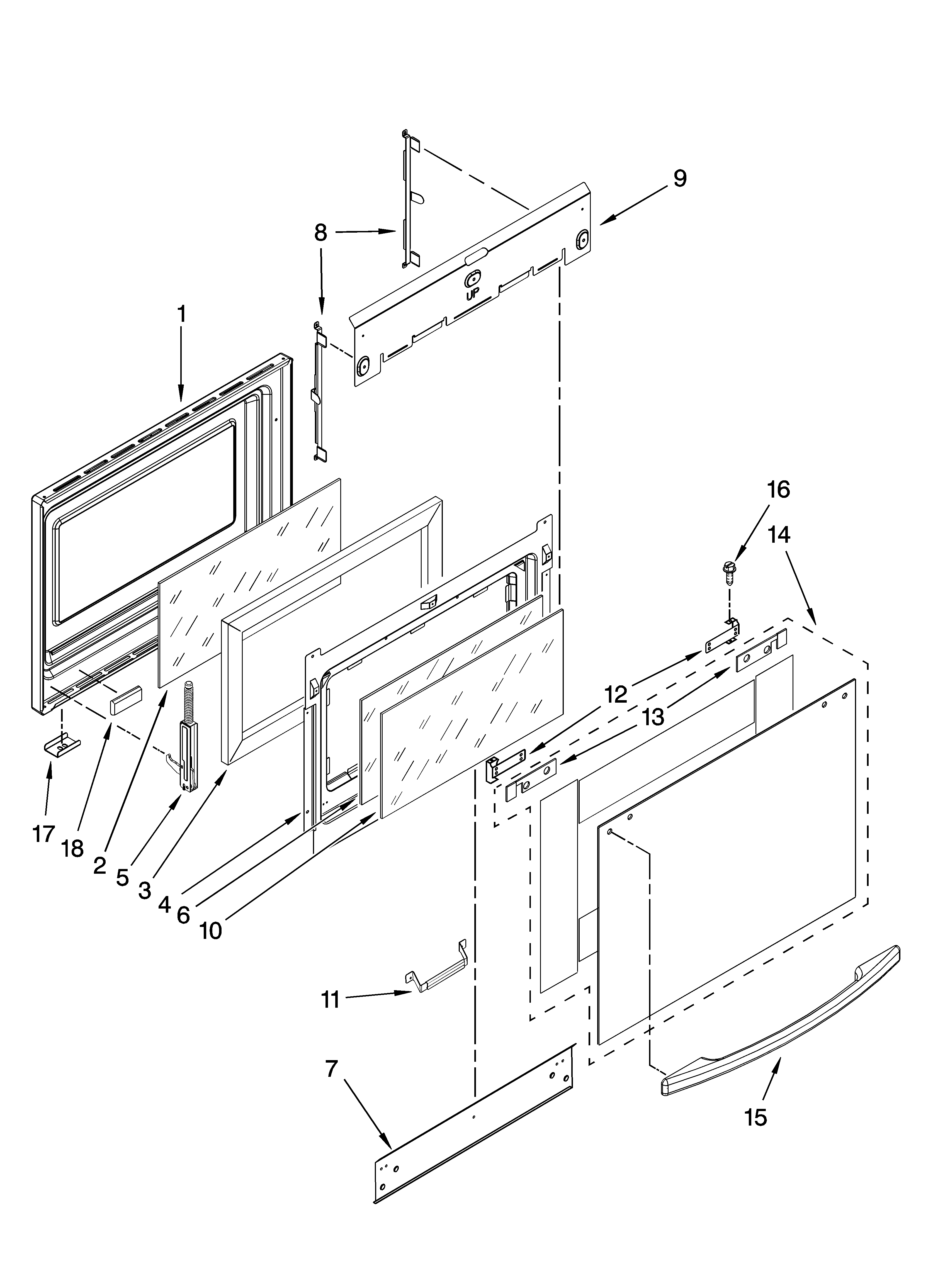Whirlpool GY398LXPB04 door parts diagram