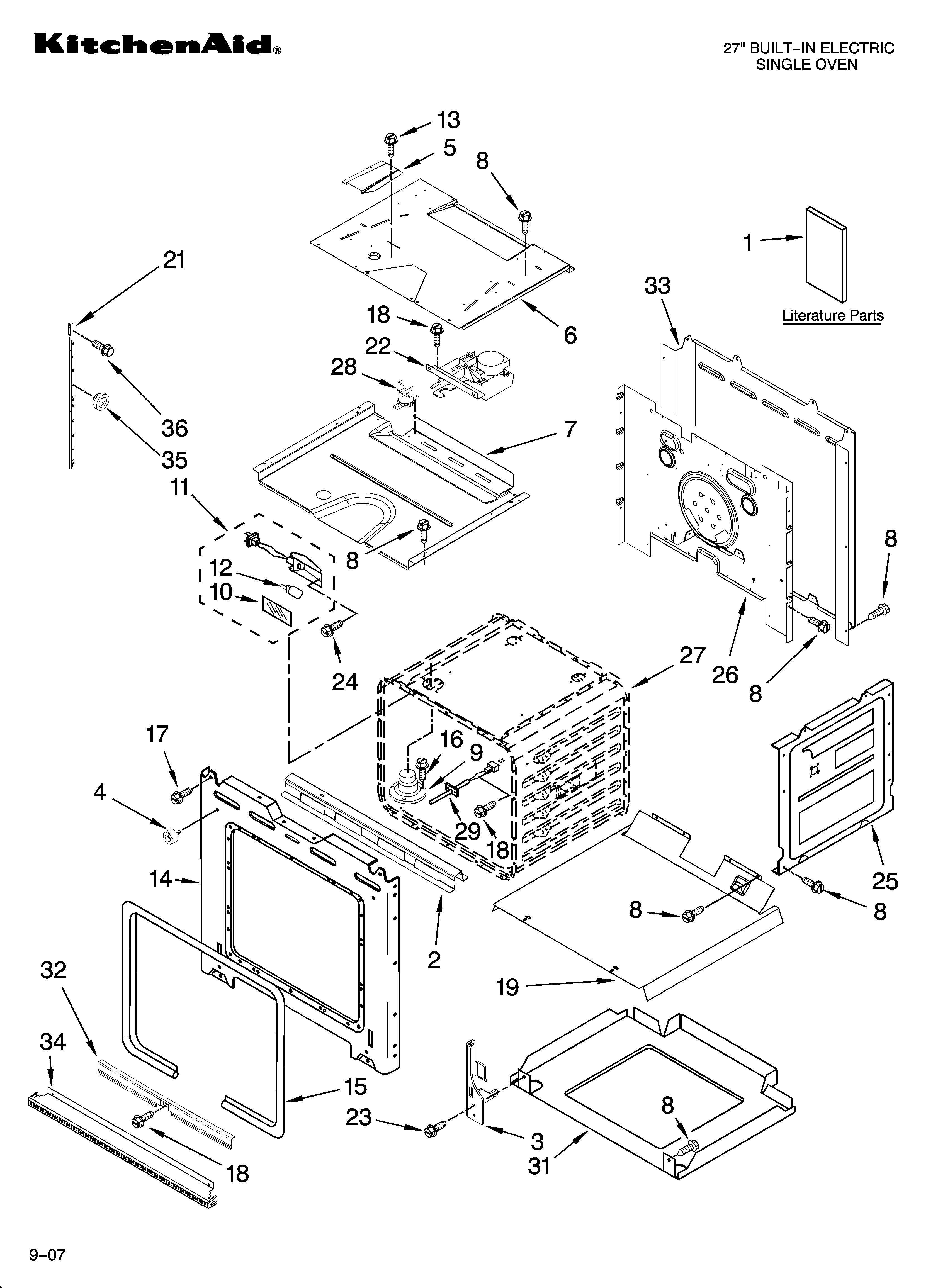KitchenAid KEBK171SBL01 oven parts diagram
