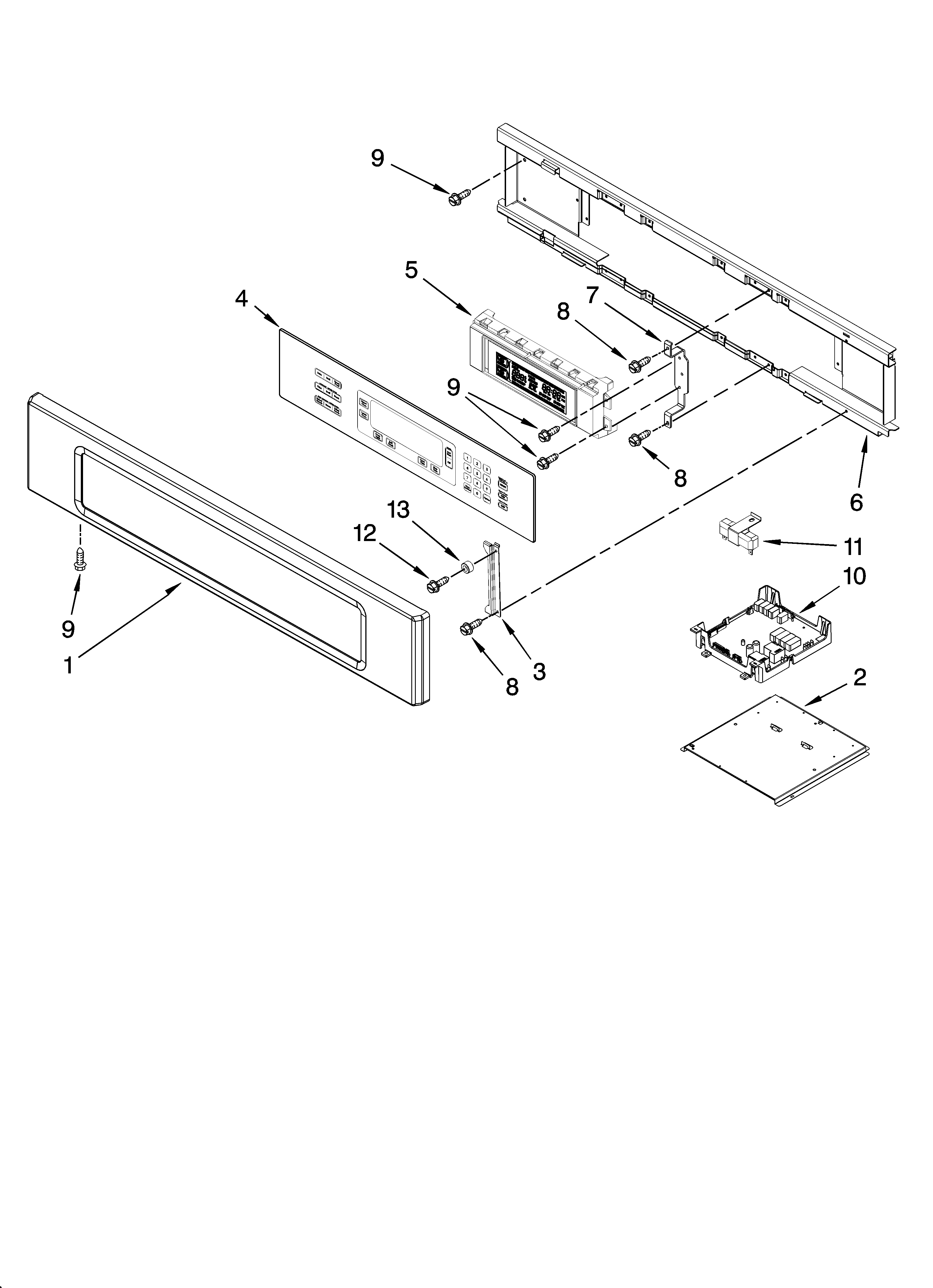 KitchenAid KEBK171SBL01 control panel parts diagram