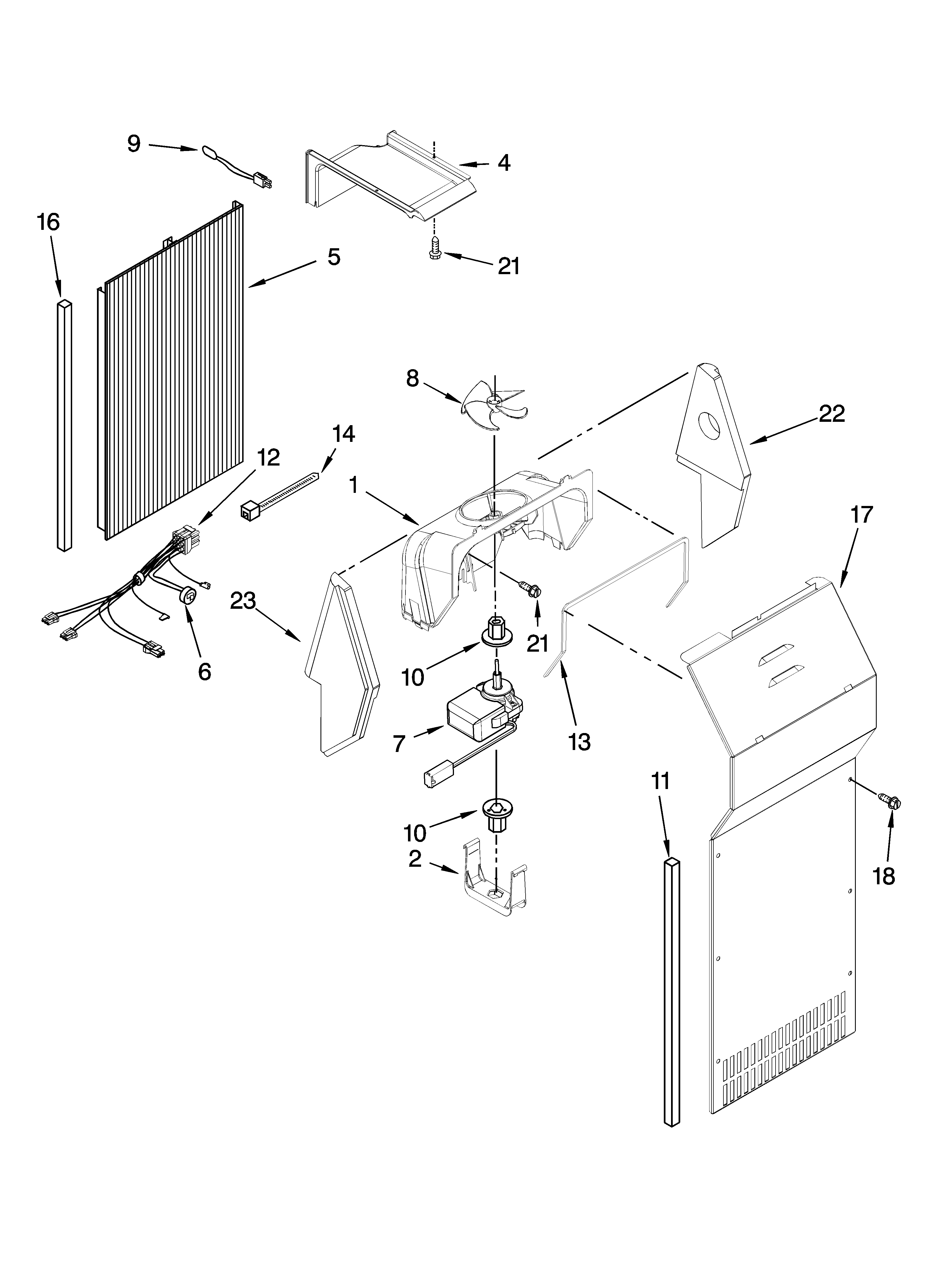 KitchenAid KSRP25FSBL01 air flow parts diagram