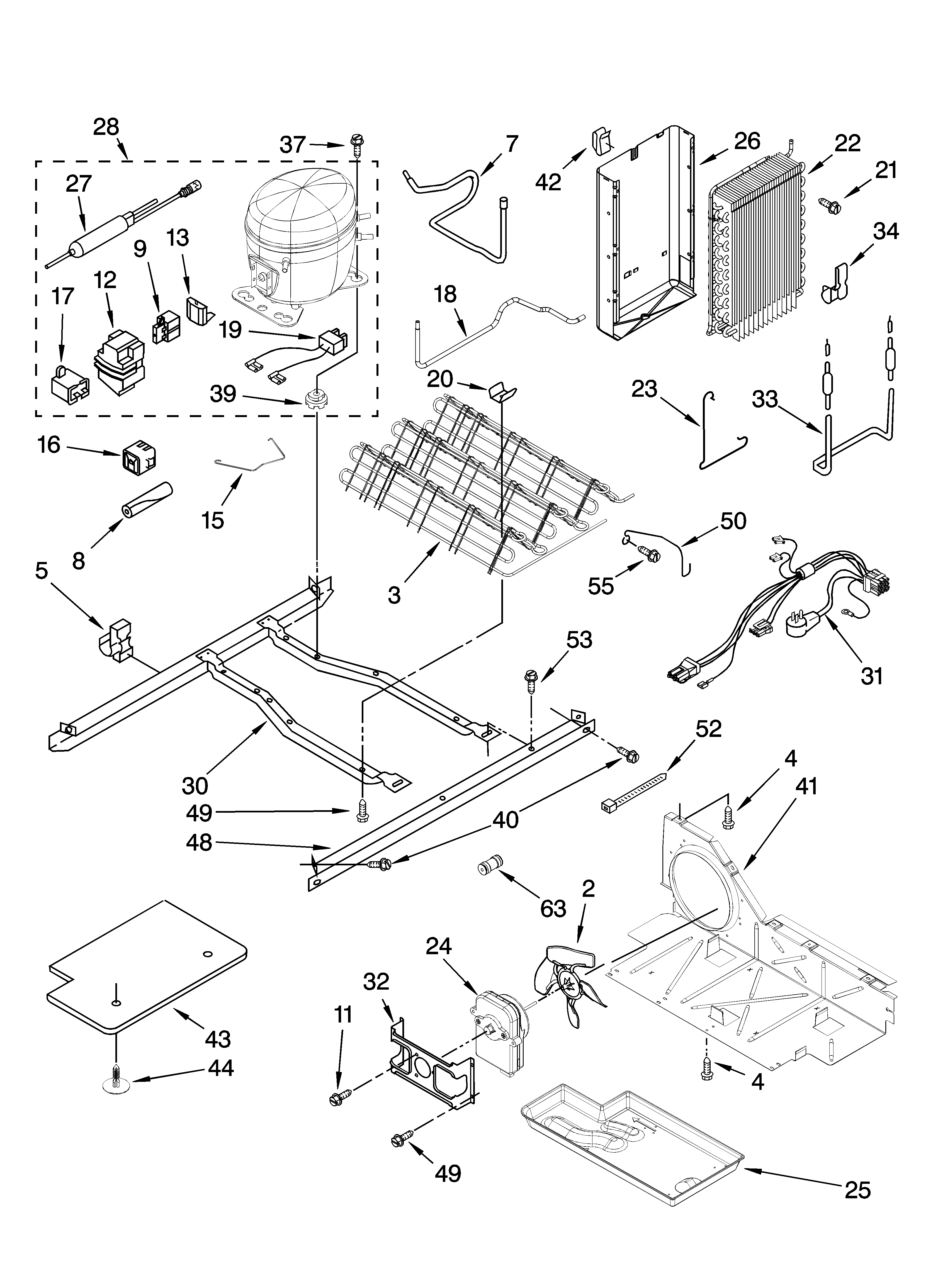 KitchenAid KSRP25FSBL01 unit parts diagram