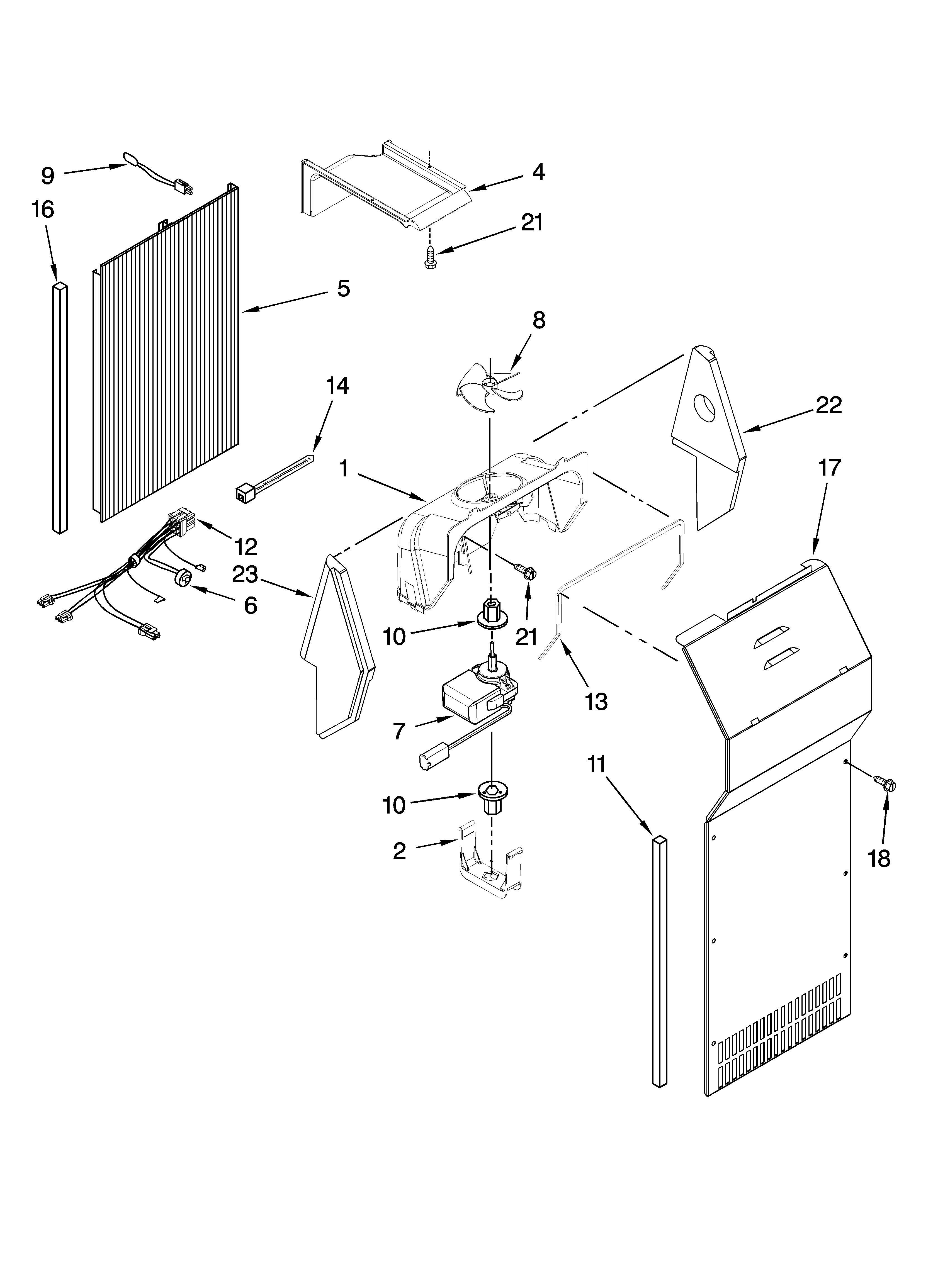 KitchenAid KSRS25RSMS01 air flow parts diagram
