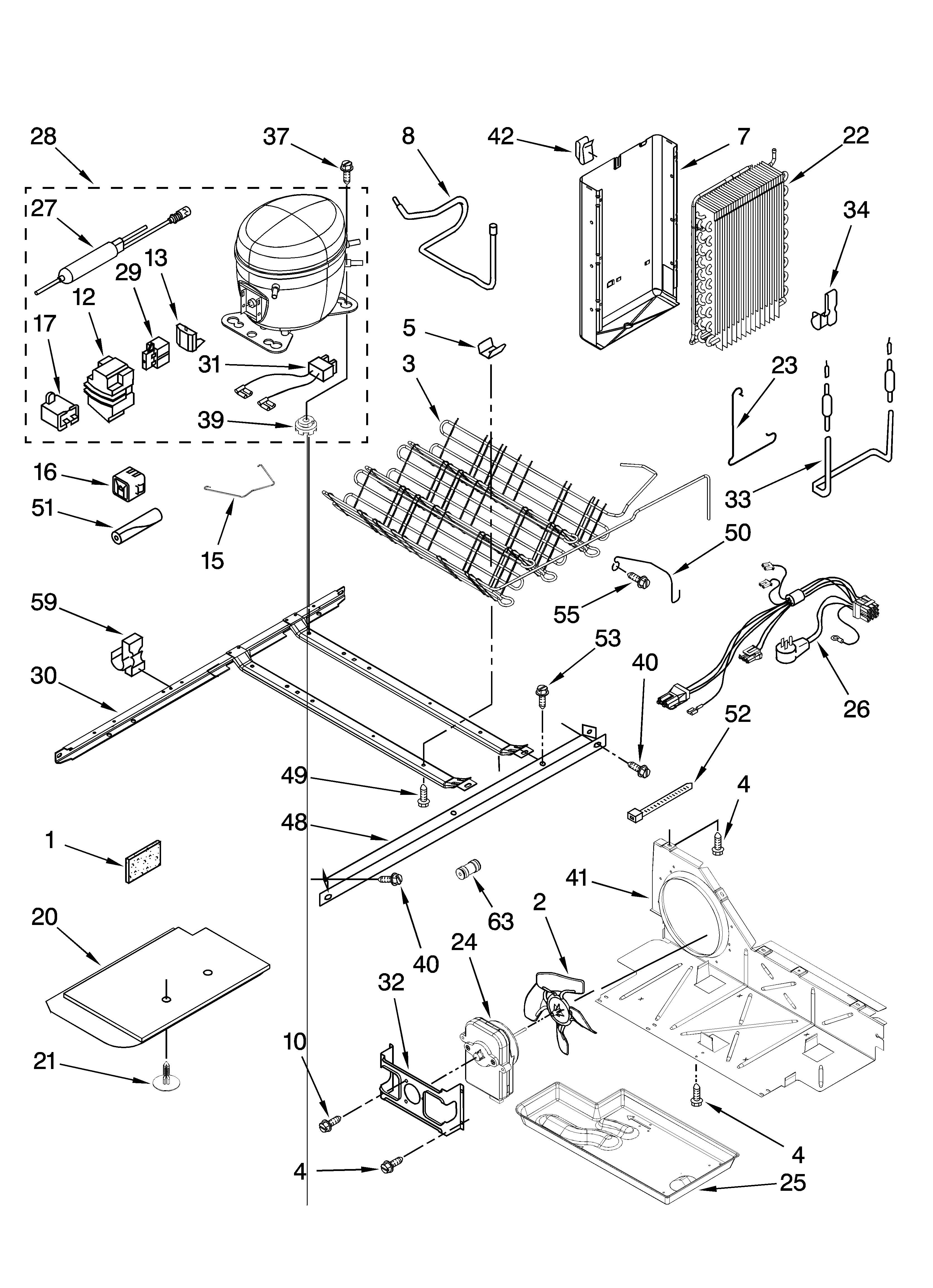 KitchenAid KSRS25RSMS01 unit parts diagram