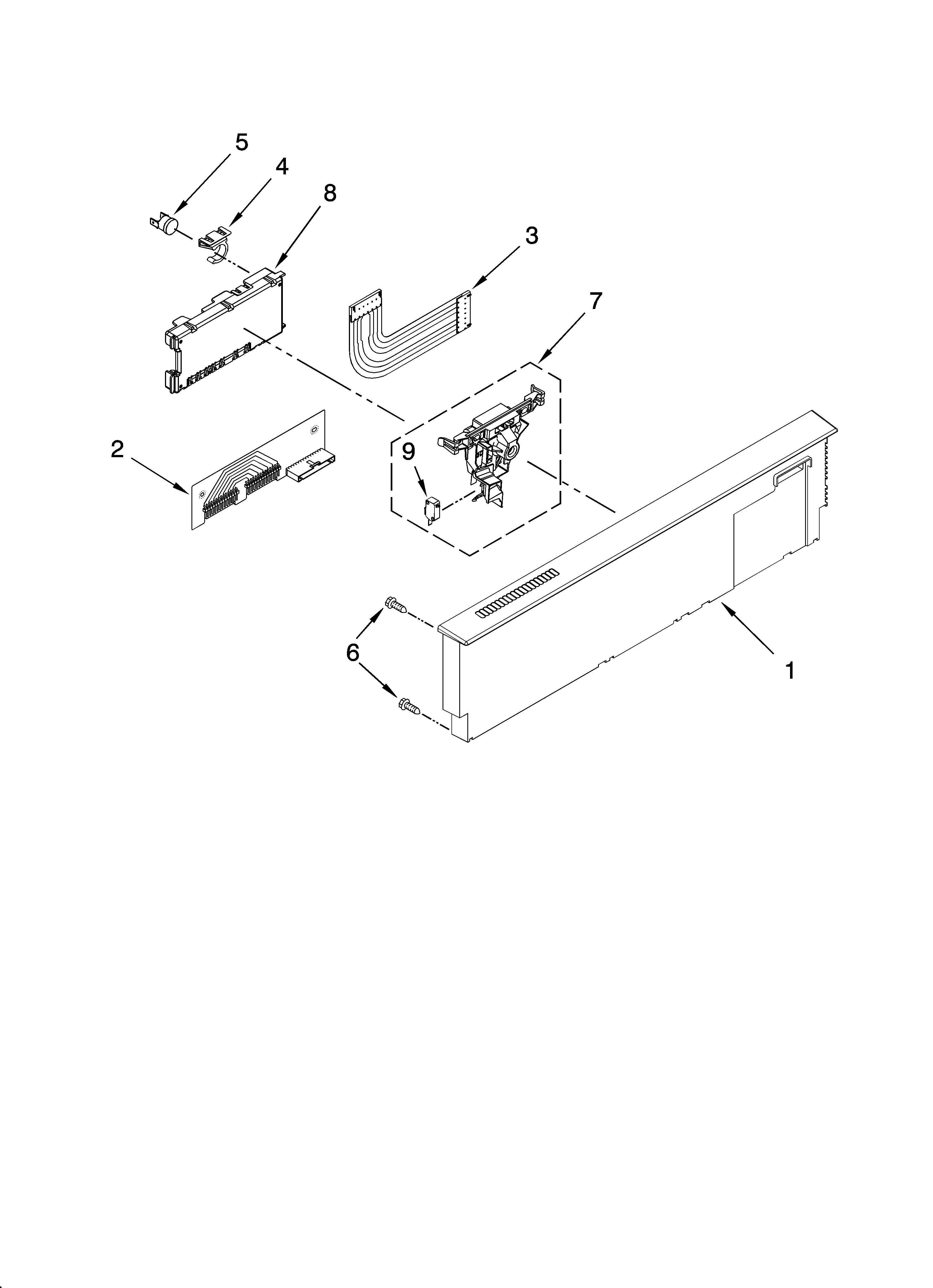 KitchenAid KUDA03CTBS2 control panel parts diagram