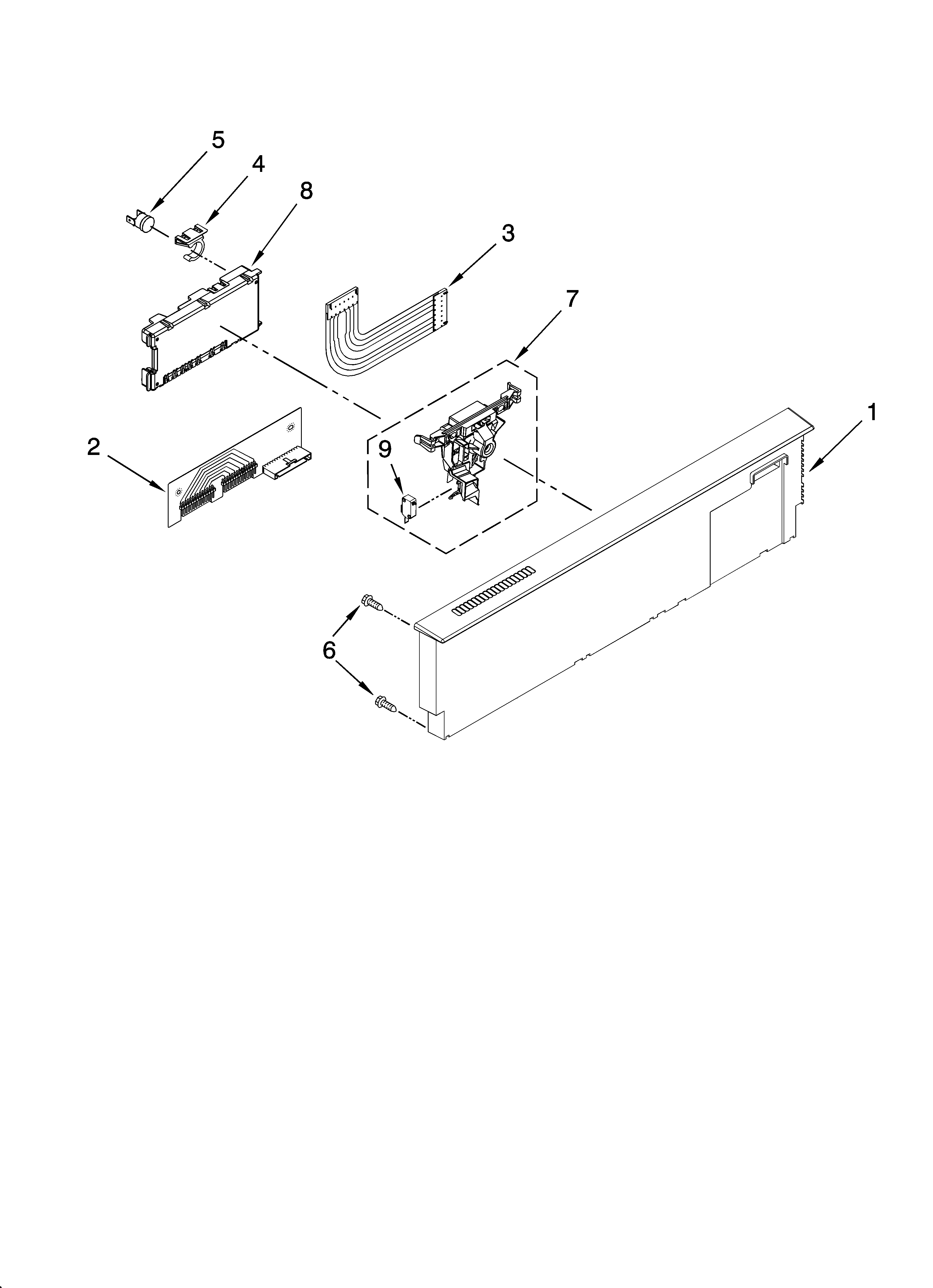 KitchenAid KUDK03CTBL2 control panel parts diagram