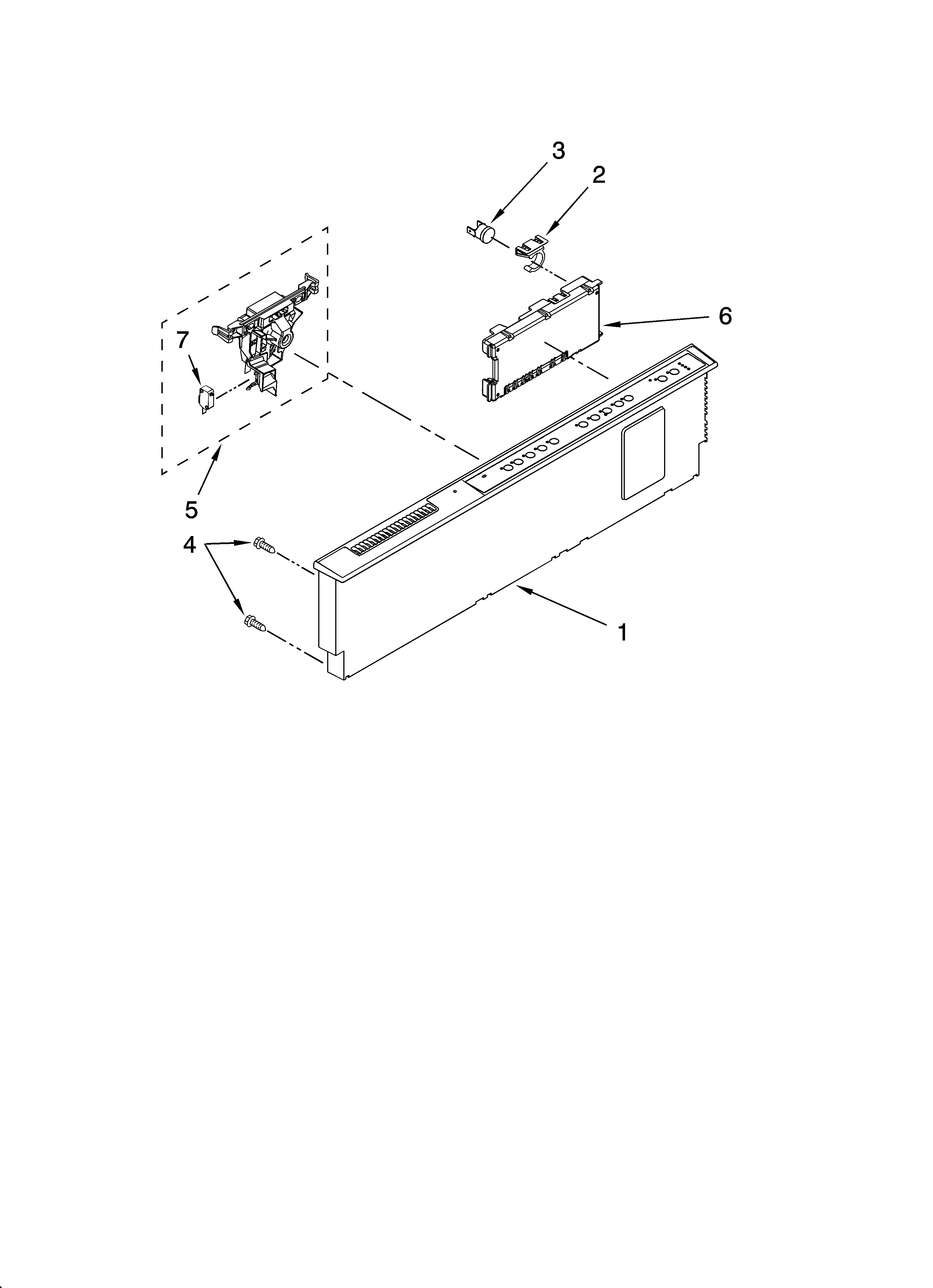 KitchenAid KUDT03FTBL2 control panel parts diagram