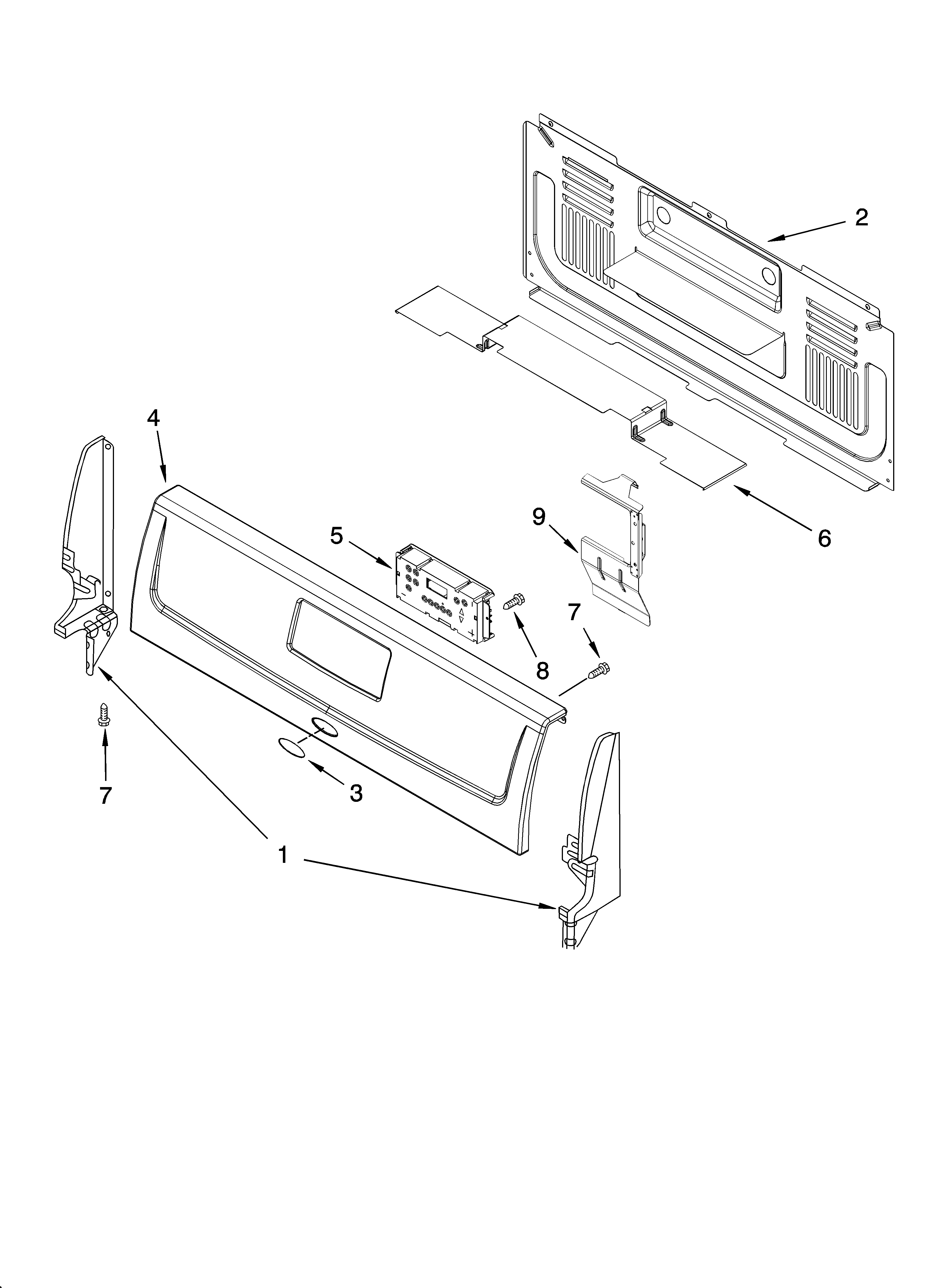 Whirlpool SF216LXSM1 backguard parts diagram
