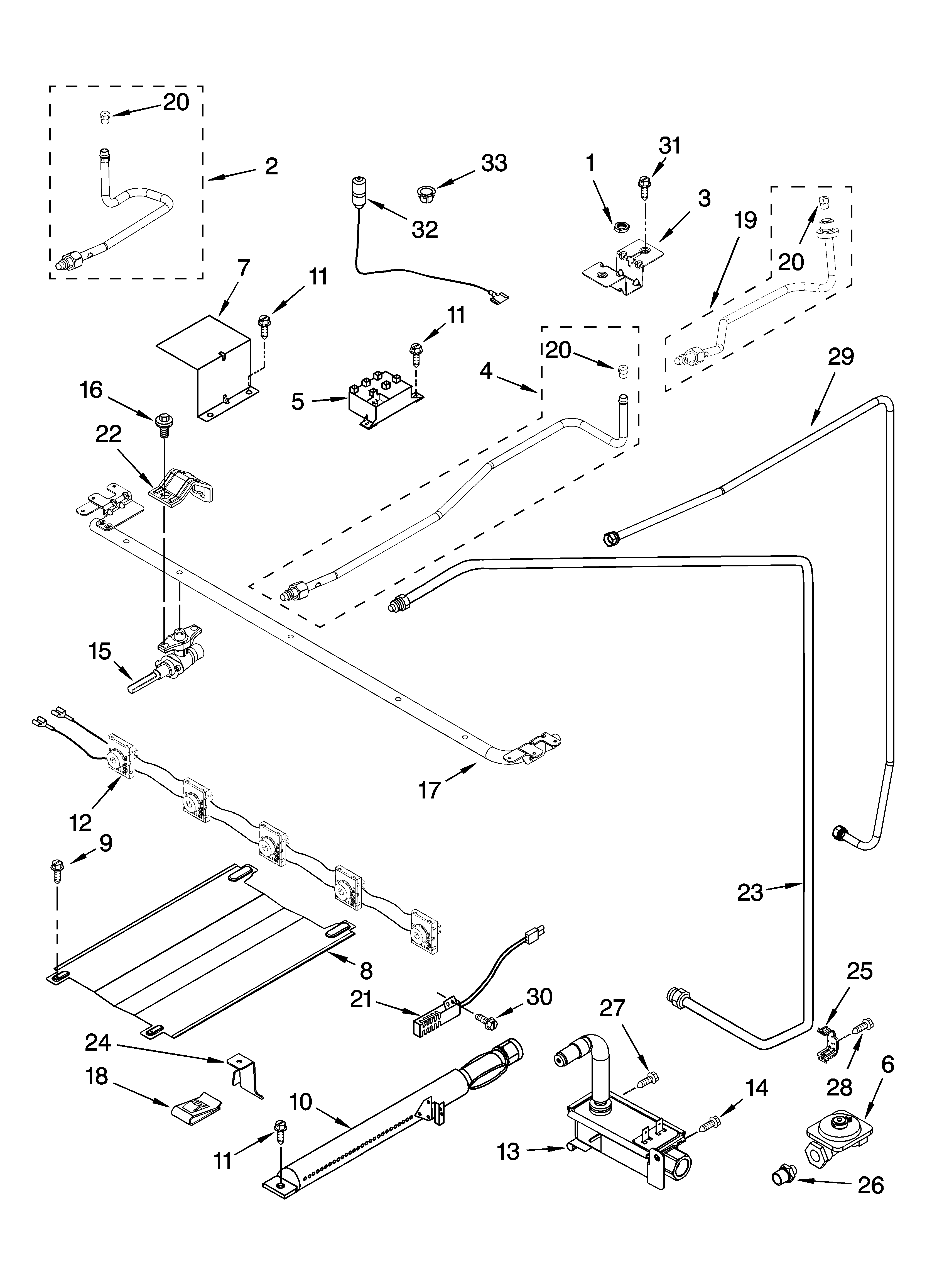 Whirlpool SF216LXSM1 manifold parts diagram