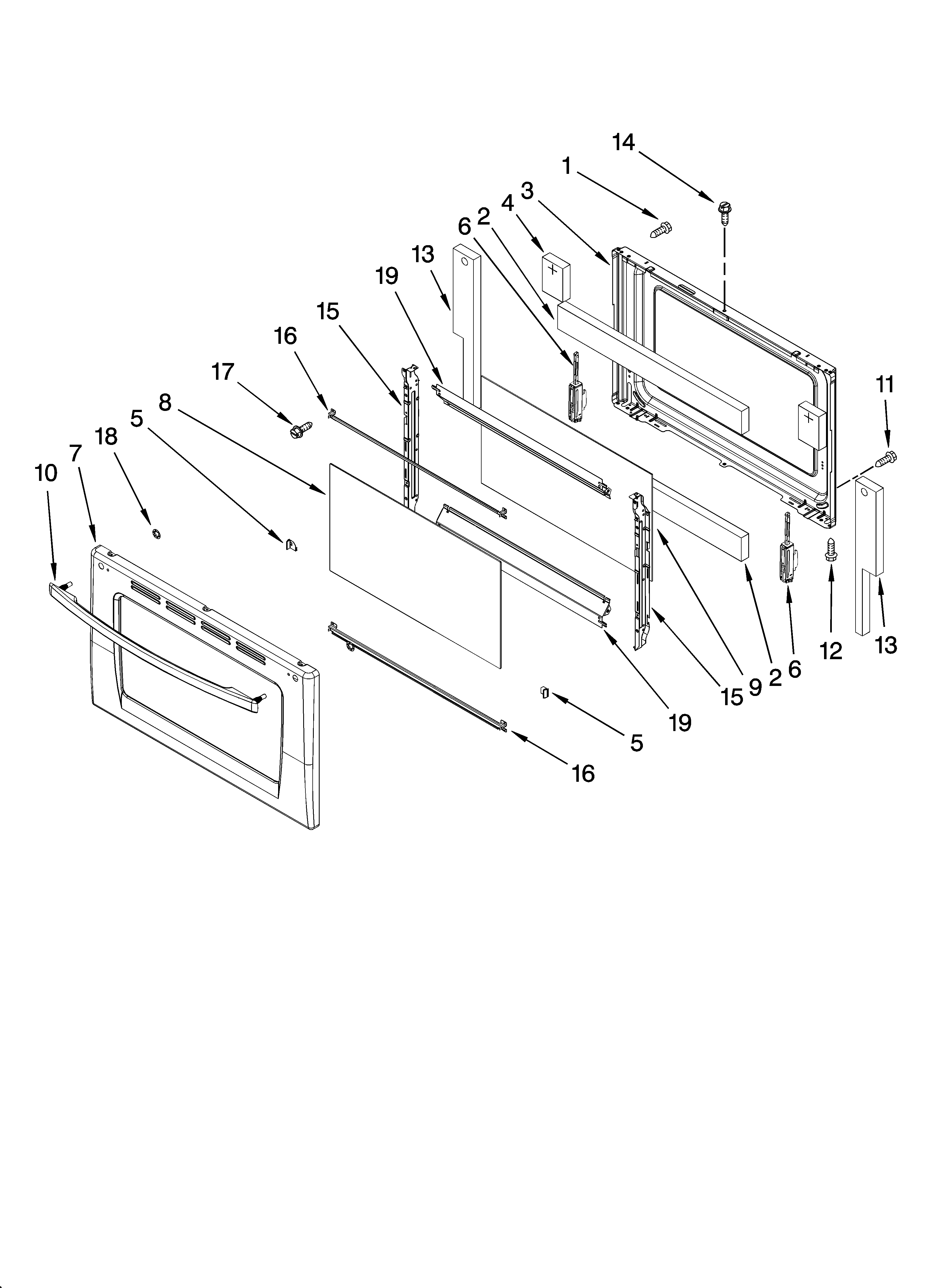 Whirlpool SF216LXSM1 door parts, optional parts (not included) diagram